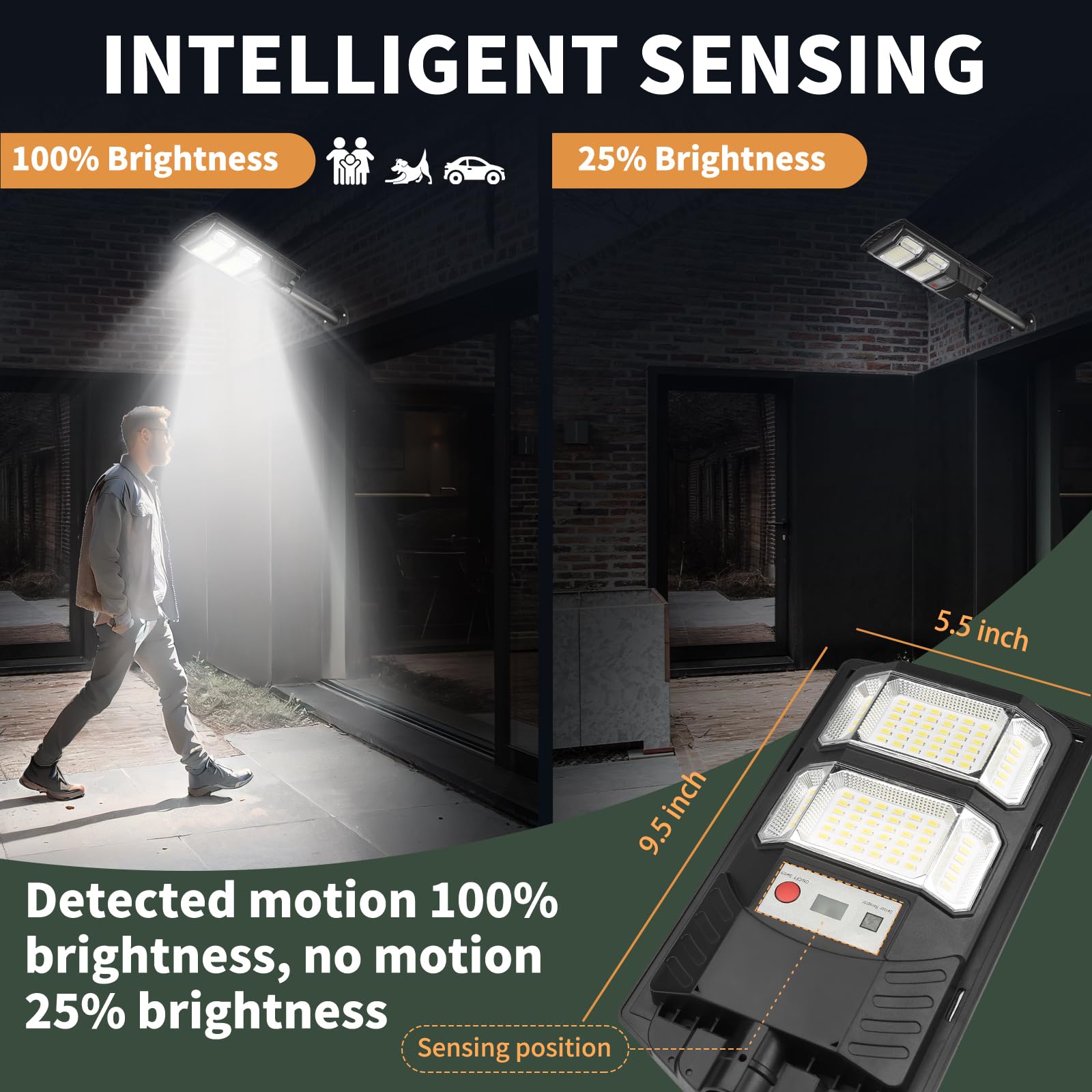 Solar Street Lights Outdoor Waterproof: 2 Pack Led Solar Dusk To Dawn Flood Light Outside 10000 Lumen Solar Powered Security Ext