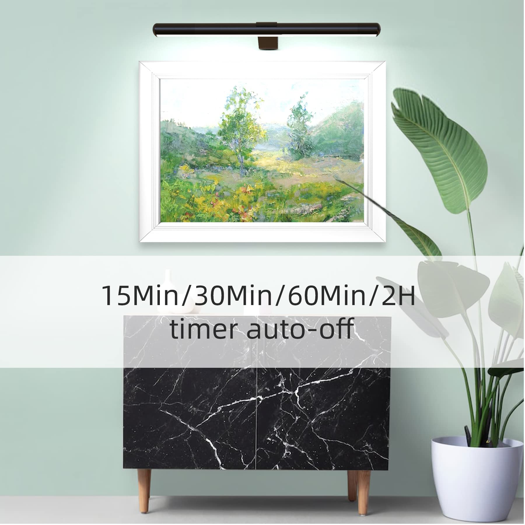 22Inch Rechargeable Pciture Light With 3 Lighting, Battery Painting Light With Remote Control,Cordless Picture Light Art Light D