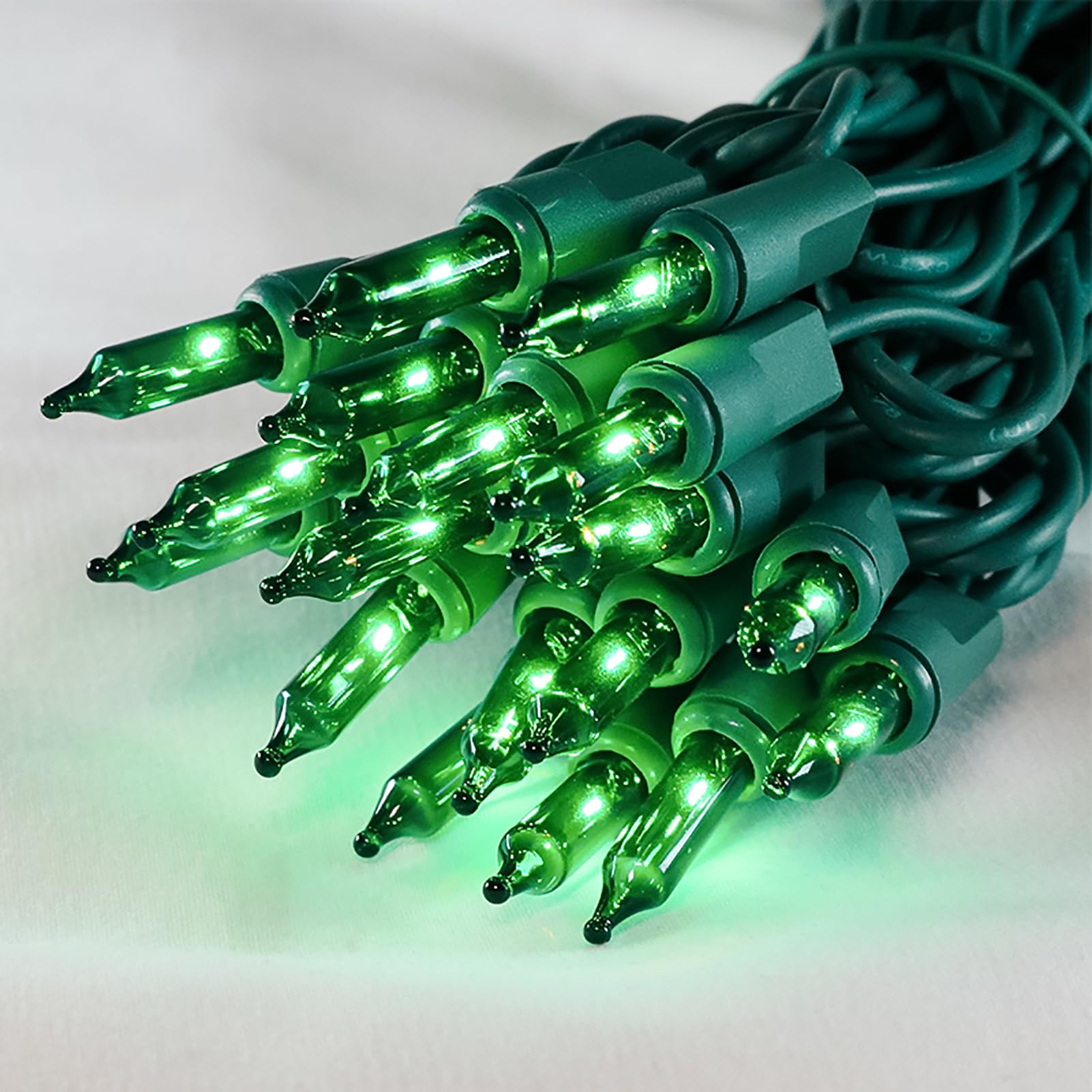 Multi-Sparking Green Christmas Lights 35 Count - Incandescent Green Mini String Lights For Indoor/Outdoor Christmas St. Patrick'