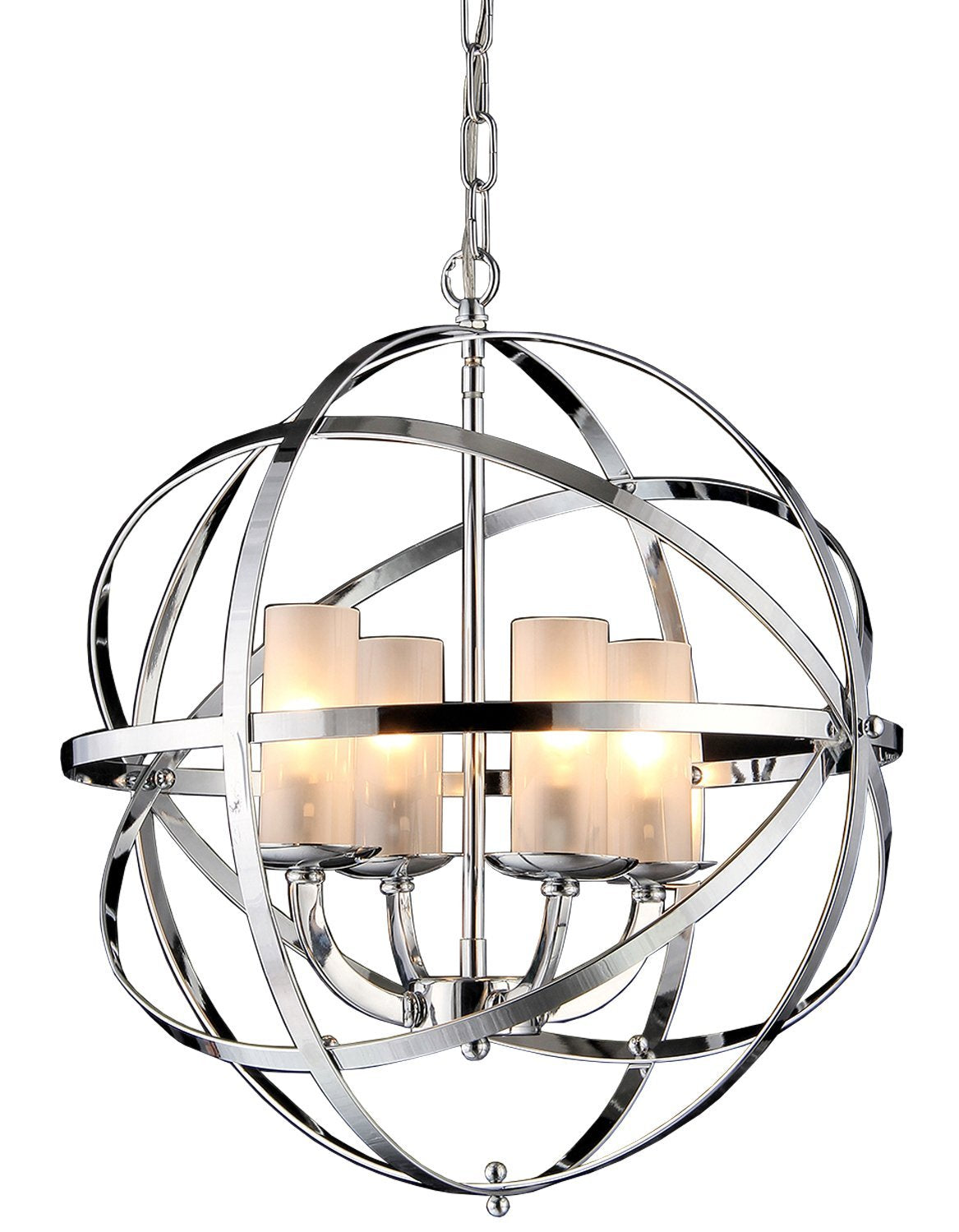 Whse of Tiffany RL8045 Qadira 4-Light Chandelier, 18 x 18 x 20, Chrome