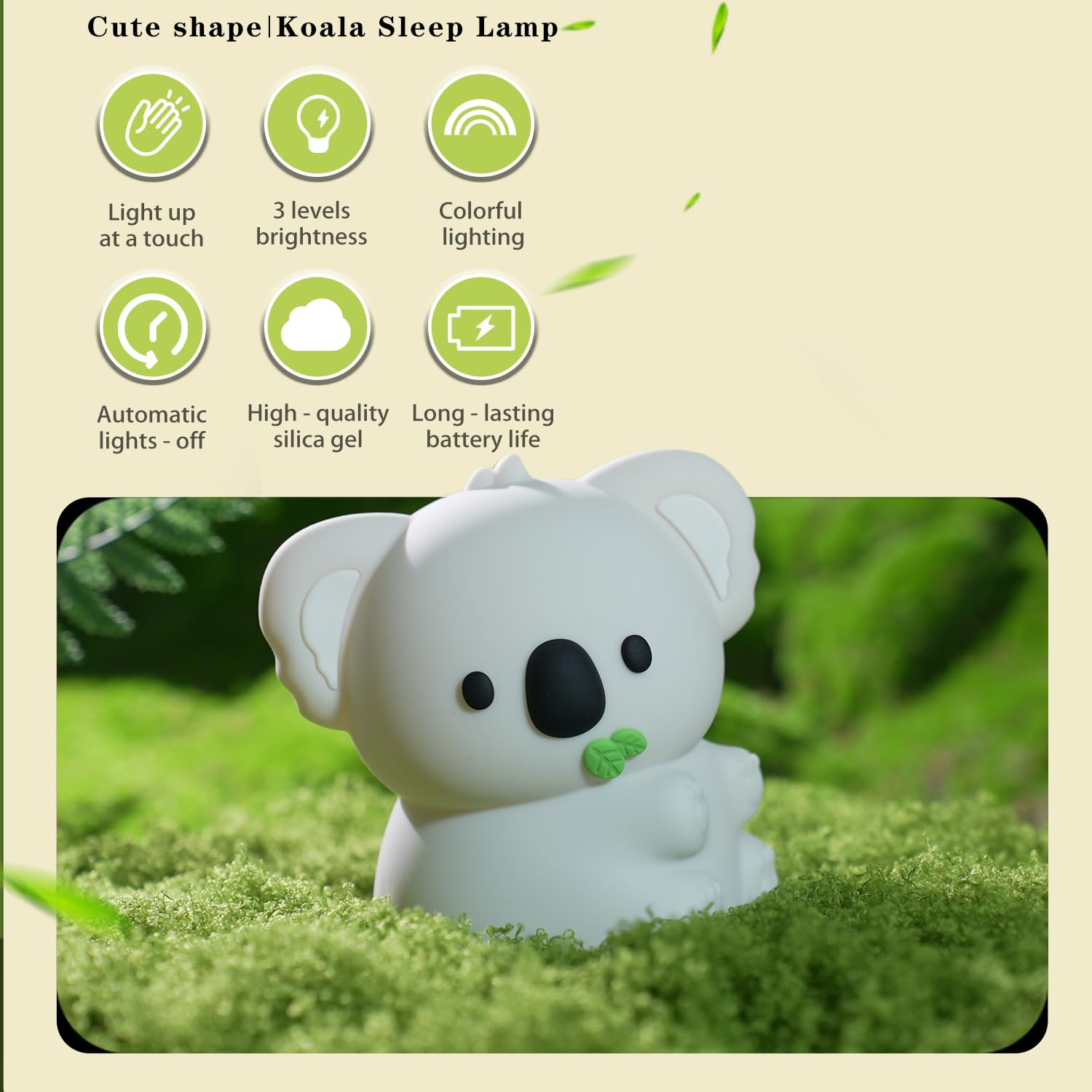Bestfaith Cute Koala Night Light  Led Squishy Night Lamp  7 Colors Dimmable Timer Nursery Nightlight For Kids  Rechargeable Touch Lamp  Dorm Decor  Kids Funny Gifts(Koala)