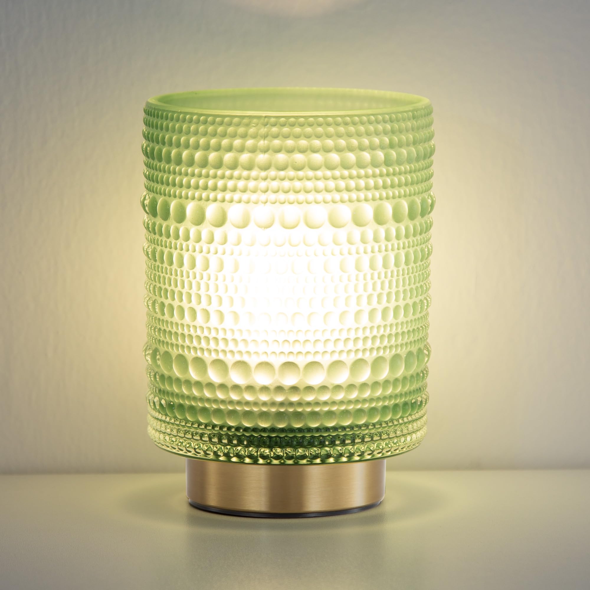 Mirasium Battery Operated Lamp with Timer  Small Battery Powered Lamp for Bedside  Cordless Table Lamps with LED Warm Bulb  Wireless Lamps for Entryway/Dorm/Office/Patio/Living Room Decor-Matte Green