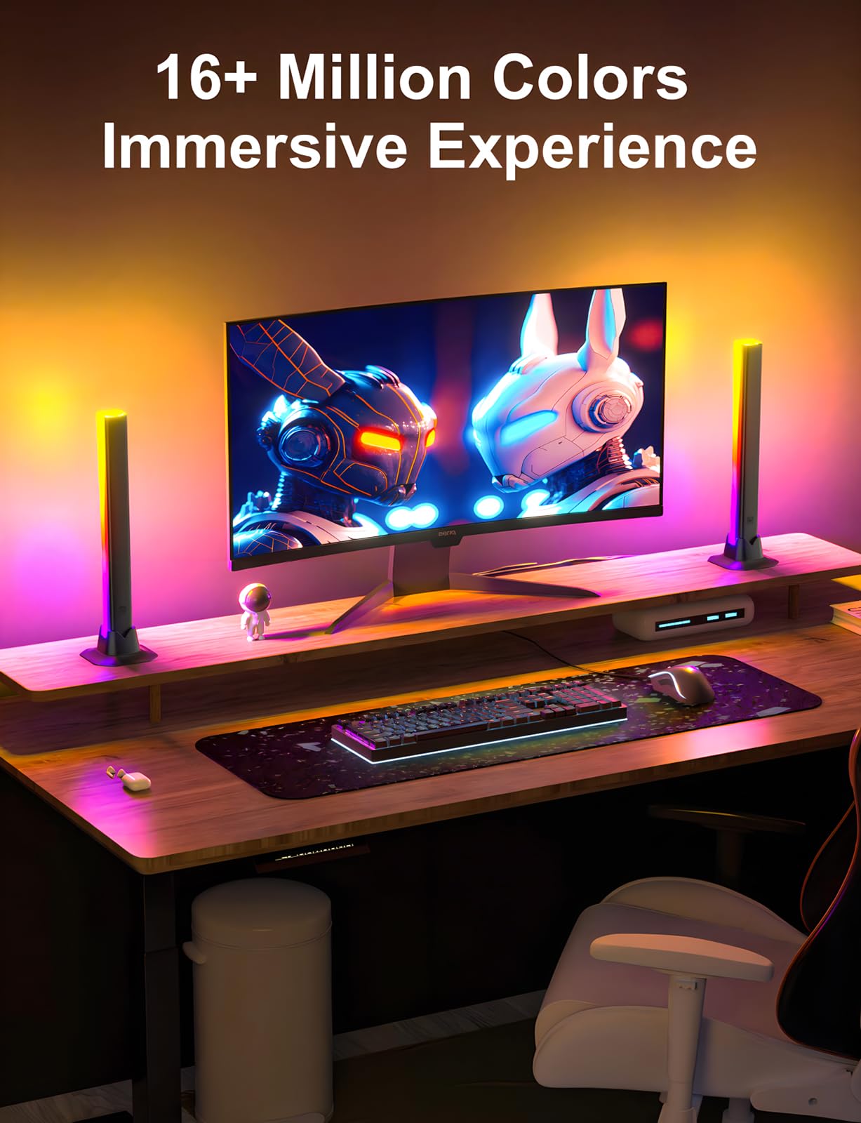 Eastfine Rgb Light Bar  Led Light Bar  App Control Usb Powered  Color Changing Tv Backlight Music Sync Ambient Lighting For Room Pc Monitor Gaming Party Desk