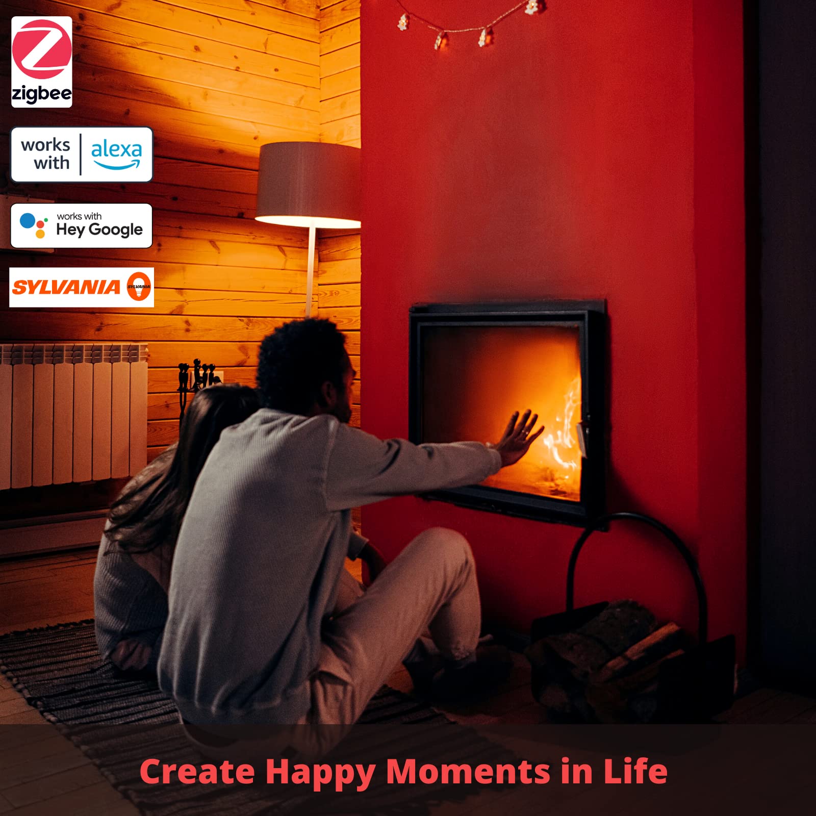 Sylvania 74933 Smart A19 LED Light Bulb for Smart Home Decor, Zigbee Hub Required, Energy Saving 8W - 800 Lumens 120 Volts Dimma