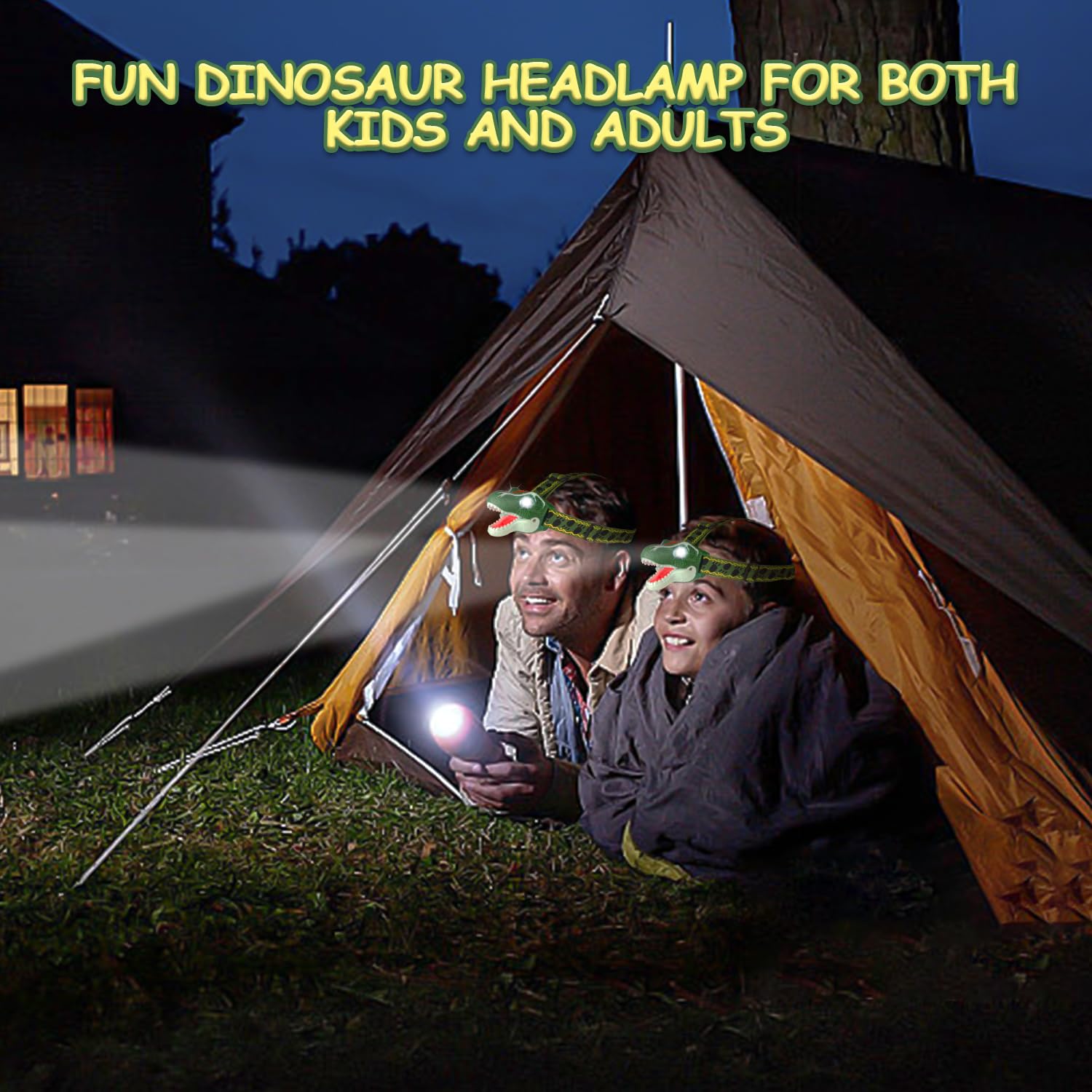 Tigtecgame Dinosaur Headlamp For Kids Flashlight T-Rex Led Headlamps Dinosaur Toys Camping Gear, Gift For Toddlers Boys Girls Ad