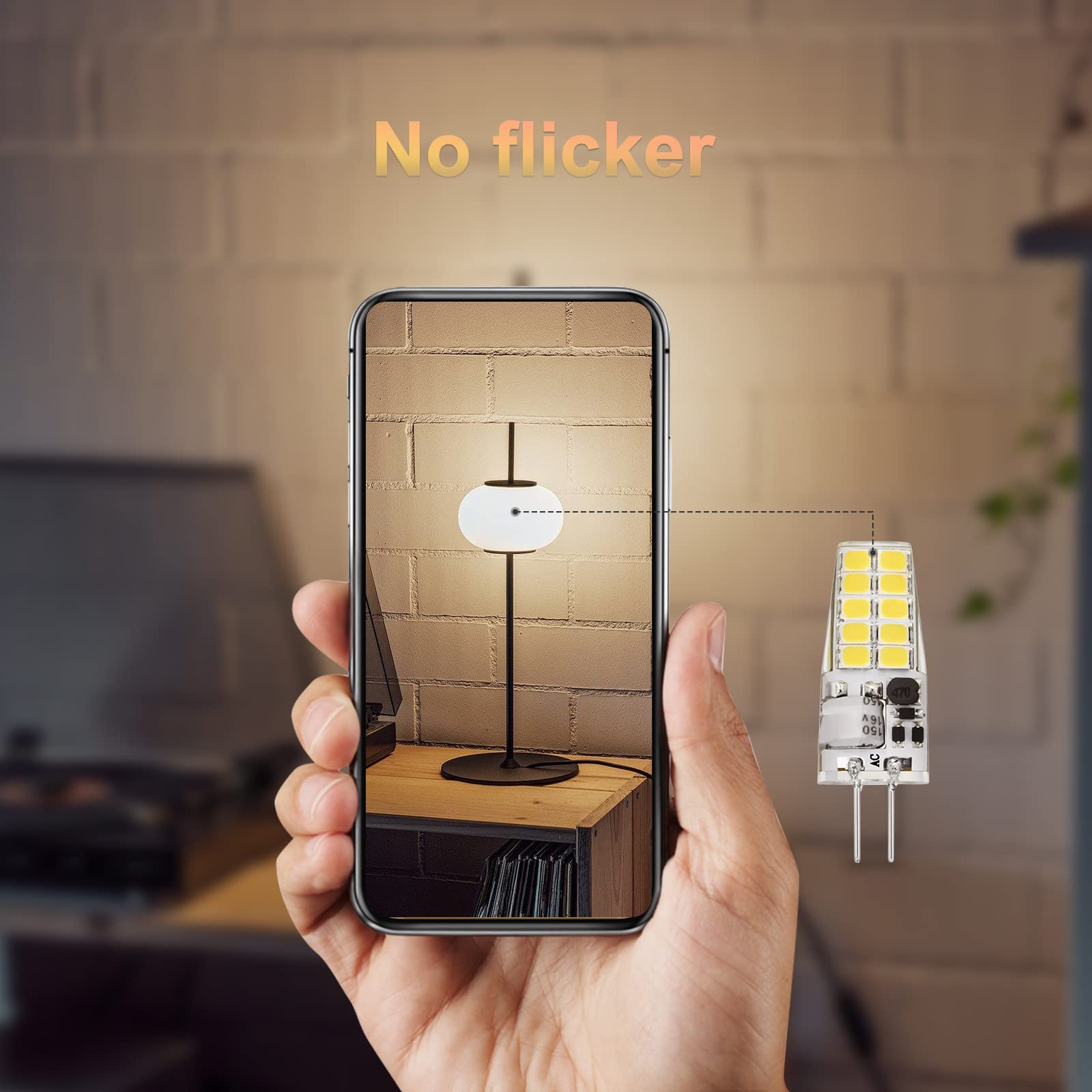 Baoming G4 Led Bulb 12V Jc Tybe, 20W/35W T3 G4 Halogen Equivalent, 6000K Daylight White, G4 Bi-Pin Base, No-Flicker 400Lm, Chand