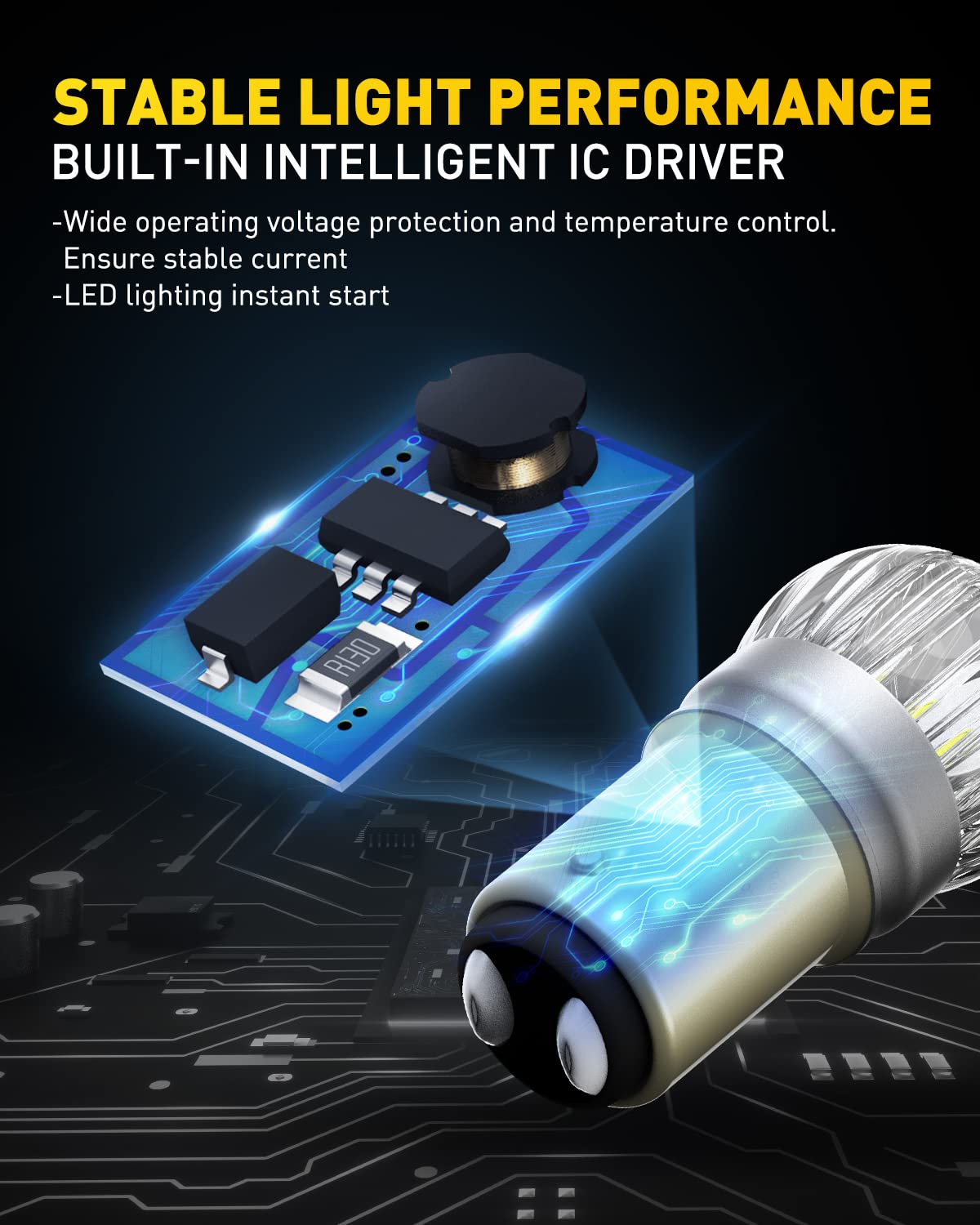 Auxito 1157 Led Bulb White, Super Bright Unique 1:1 Design, 7528 2057 2357 Bay15D Car Bulbs For For Tail Light, Reverse Backup L