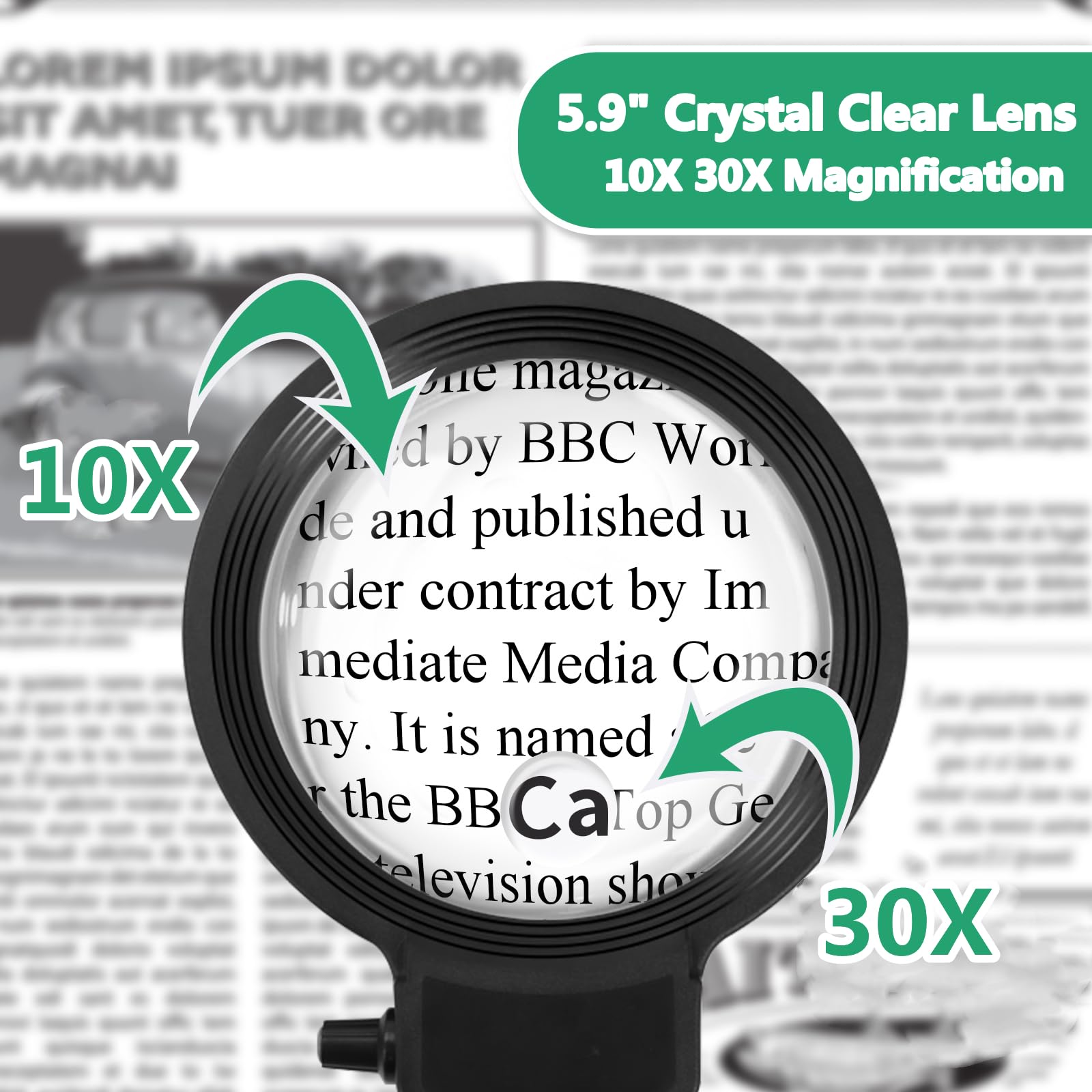 10X 30X Large Floor Magnifying Glass With Light And Stand,36 Led Flexible Gooseneck Magnifying Lamp, Adjustable Brightness Large