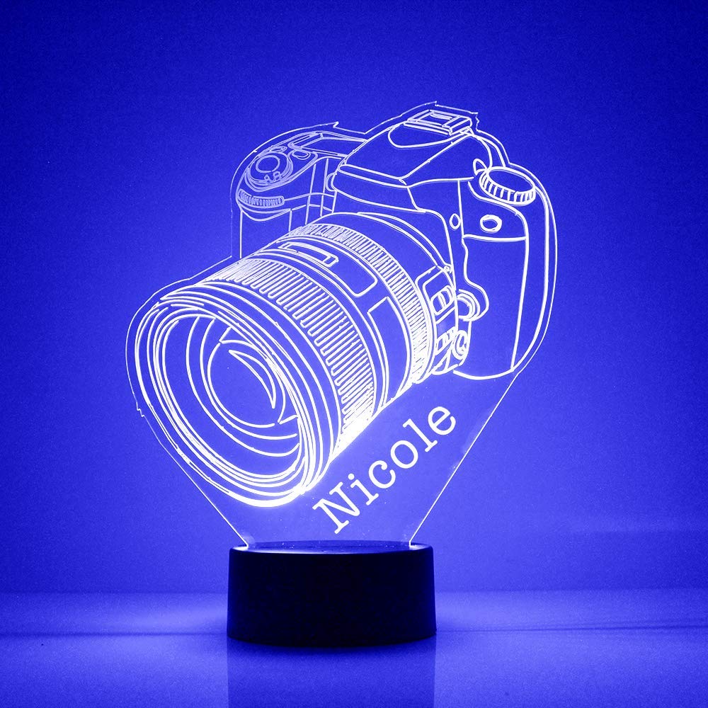 Custom Photographer LED Sign Night Light Lamp with Remote, Light Up Display with Personalized Name or Image, Customized and Made