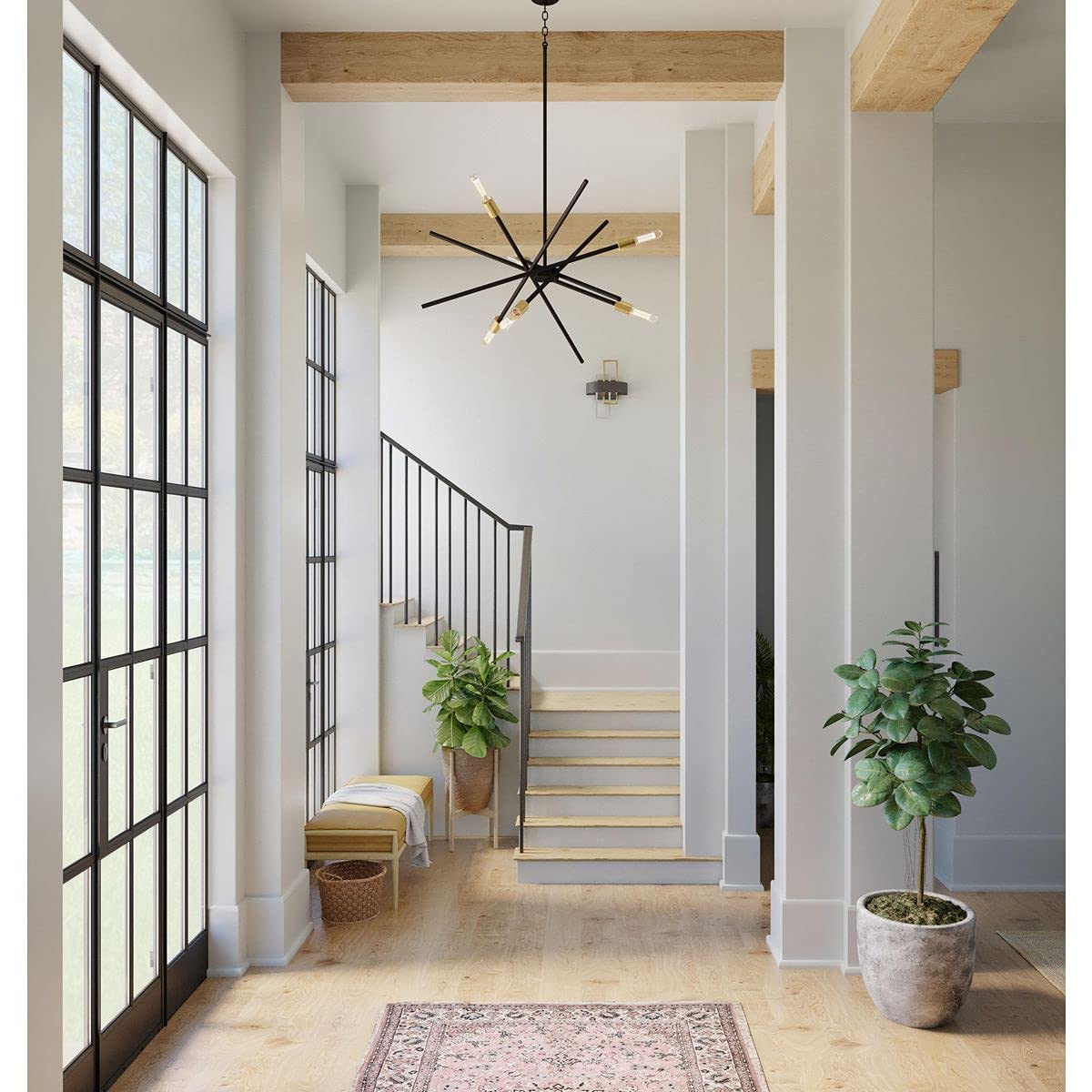 Astra Collection 6-Light Mid-Century Modern Chandelier Light Antique Bronze