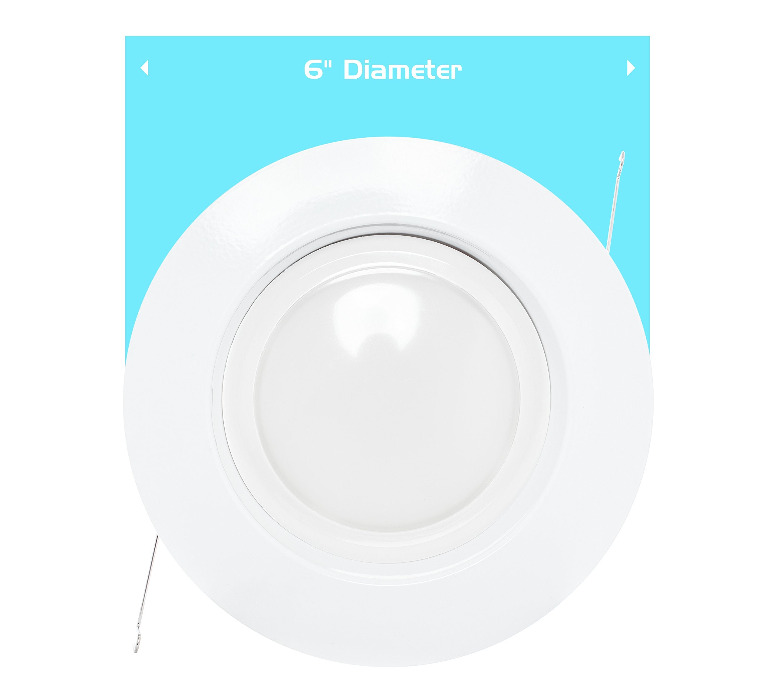 Westgate Lighting 19 Watt 6 Inch Recessed Lighting Kit Dimmable LED Retrofit Downlight with Integrated Smooth Trim 120V (3500K N