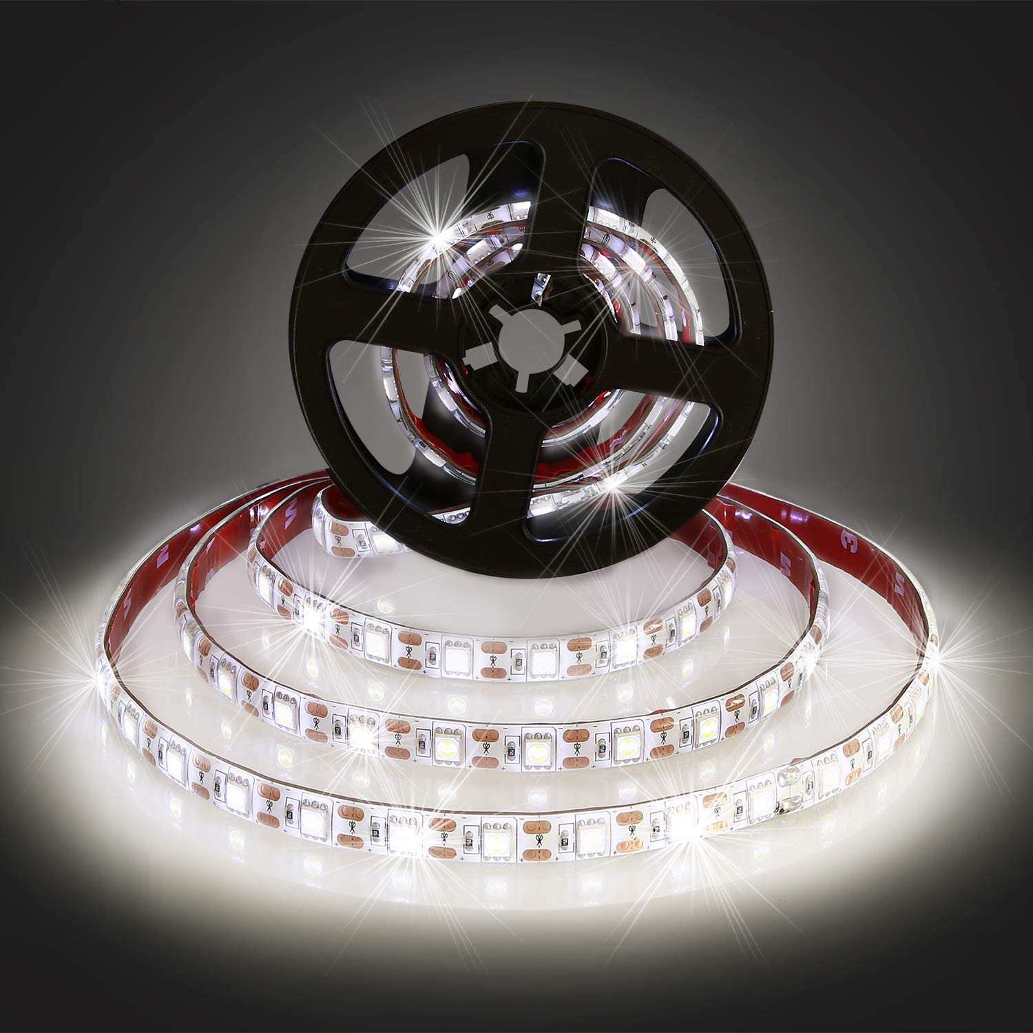 G GEEKEEP White LED Strip Lights, Waterproof, Battery Powered, 6.56ft/2m, Model GK-WRL1201