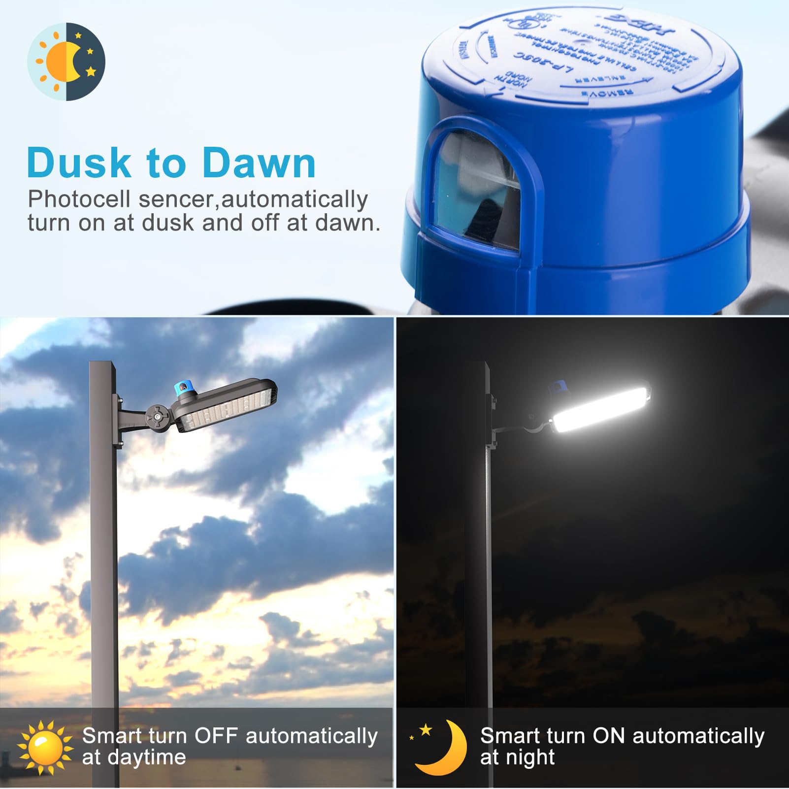 Lightdot 400W(486X1W Led) Parking Lot Lighting 60000Lm(150Lm/W) 5000K Etl Listed Led Parking Lot Lights With Smart Photocell Ip65 Waterproof Arm Mount For 30~55Ft Height-2Pack Yrs Warranty