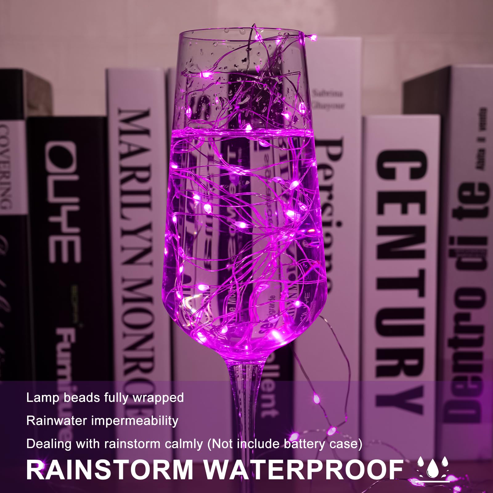 Sinamer 6 Pack Led Fairy Lights 7Ft Battery Powered Waterproof, Silver Wire 20 Led Pink Mini String Mason Jar Lights For Diy Wedding Party Bedroom Patio Easter Christmas