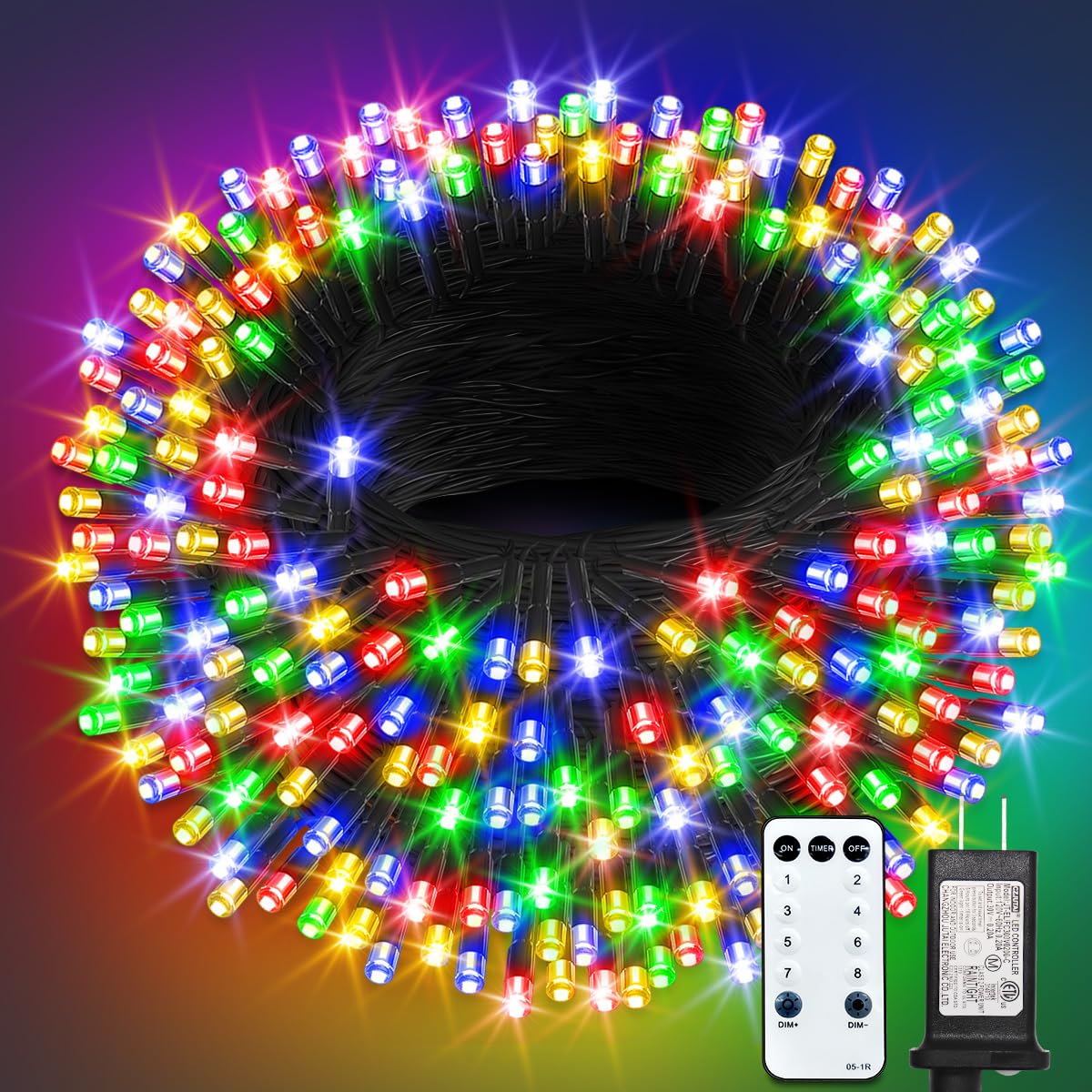 1000 Led String Lights Outdoor  328Ft Multicolor Christmas Lights For Outside With Remote  Timer Memory Function  8 Modes Waterproof Fairy Lights Plug In  For Xmas Tree Bedroom Patio Party
