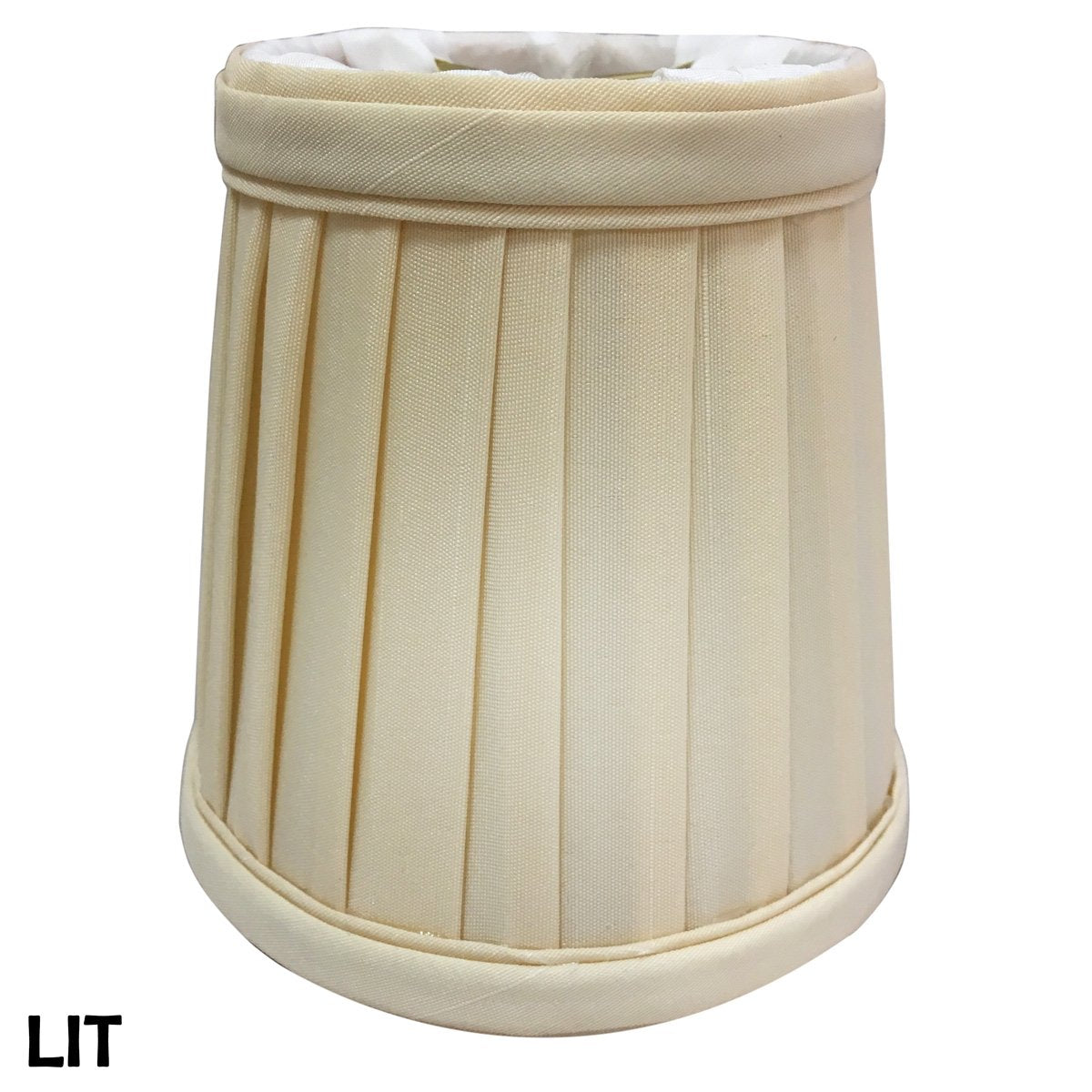Royal Designs Pleated Empire Chandelier Shade, Fabric, Eggshell, 3 x 4.25 x 4.25, Model CS-110EG-6, Pack of 6