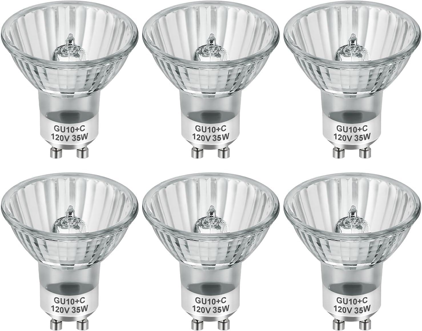Serbion Gu10 35W Halogen Bulbs - Dimmable Warm White Mr16 Lights (6 Pack) For Candle Warmer, Range Hoods, Track & Recessed Light
