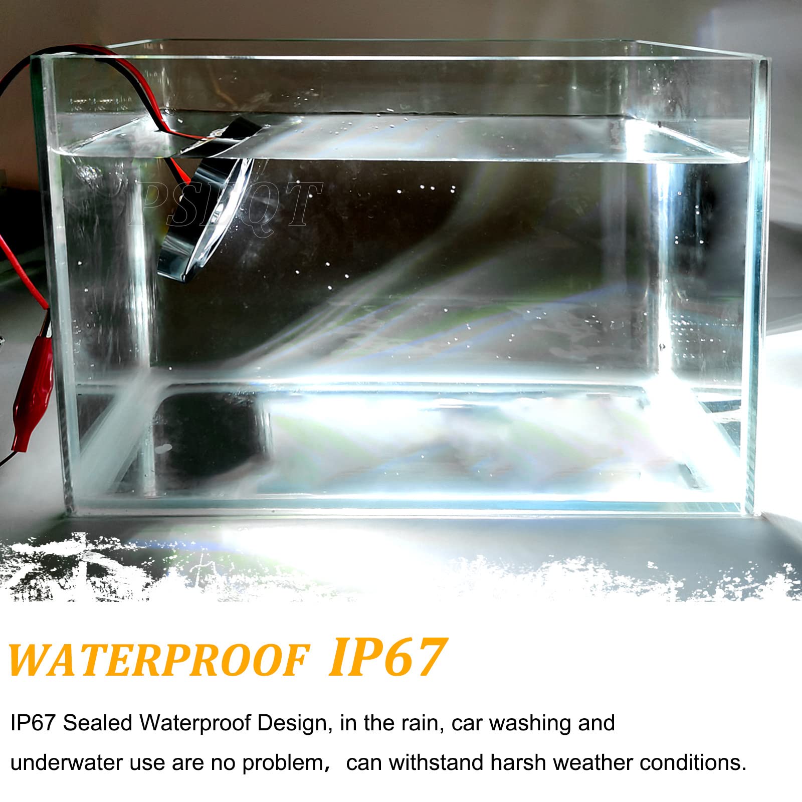 PSEQT 4Pcs Marine Boat Interior Lights, 12V LED Round 3in  White Surface Mount, Model PSEQTSE03W4P