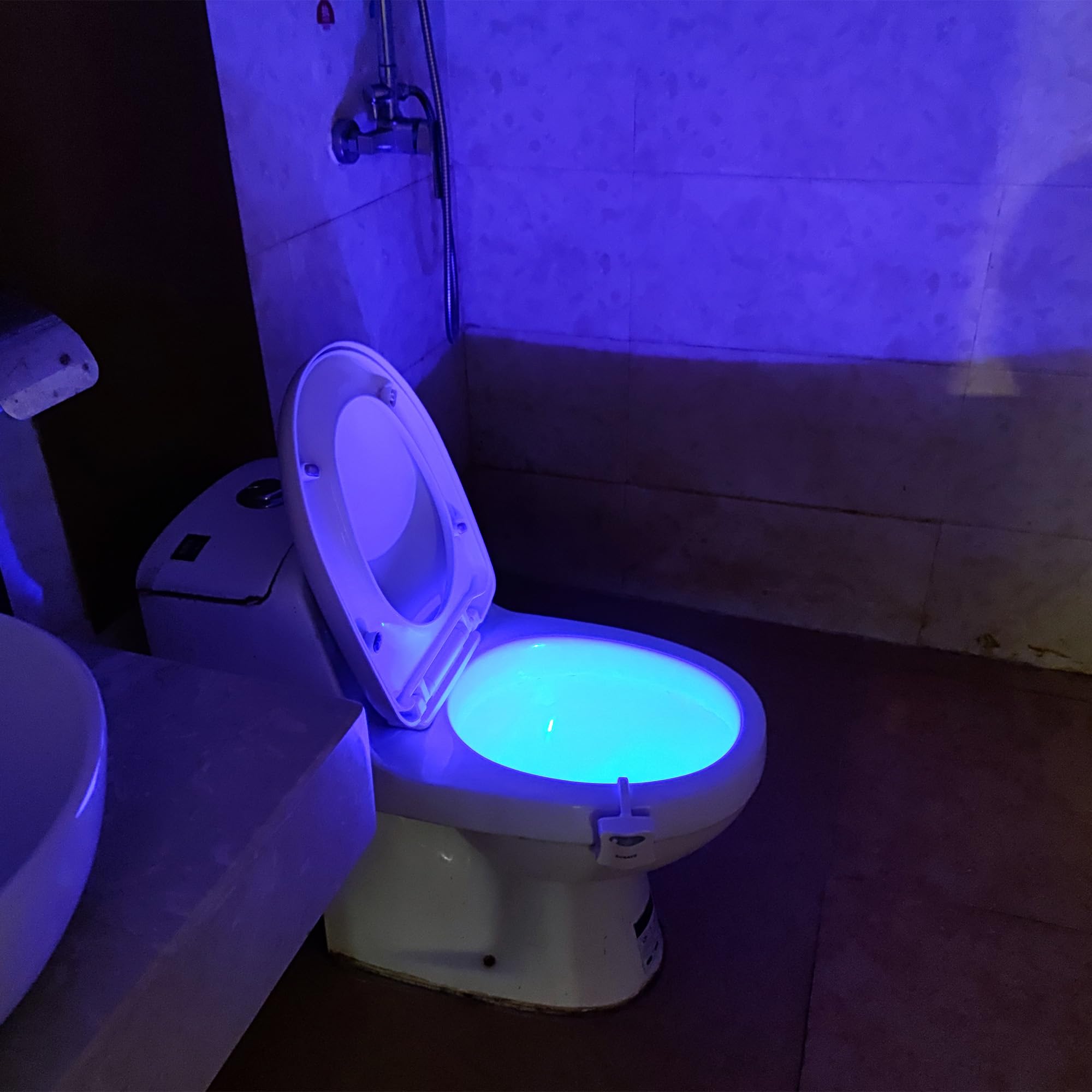AUSAYE Toilet Light Motion Sensor LED Night Light, 2 Pack, 8 Color Changing, Plastic