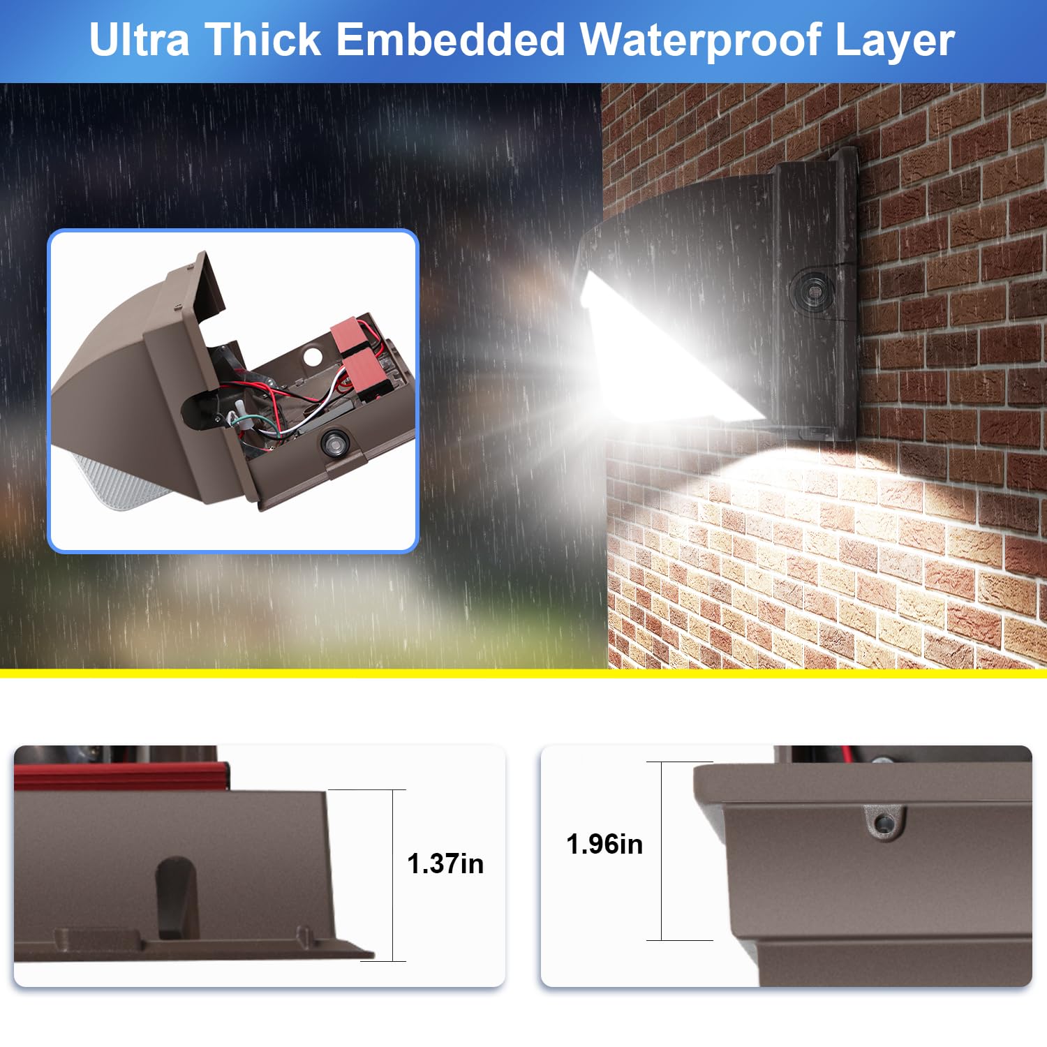Biritalo 120W Led Wall Pack Light Dusk-To-Dawn Photocell 5000K Wall Pack Commercial And Industrial 13800Lm Led Flood Lights Outd