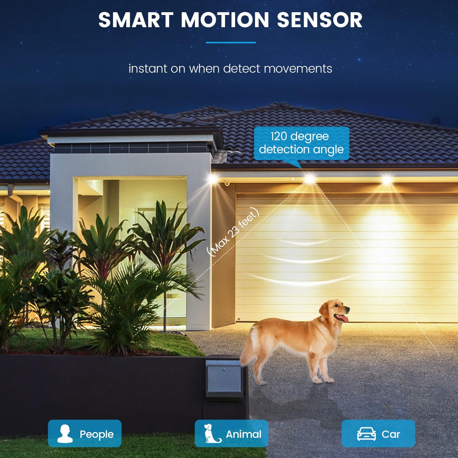 Aovpex Motion Sensor Light Bulbs, 100W Equivalent Motion Activated Security Light Bulb, 2700K Warm White, Dusk To Dawn, E26 A19