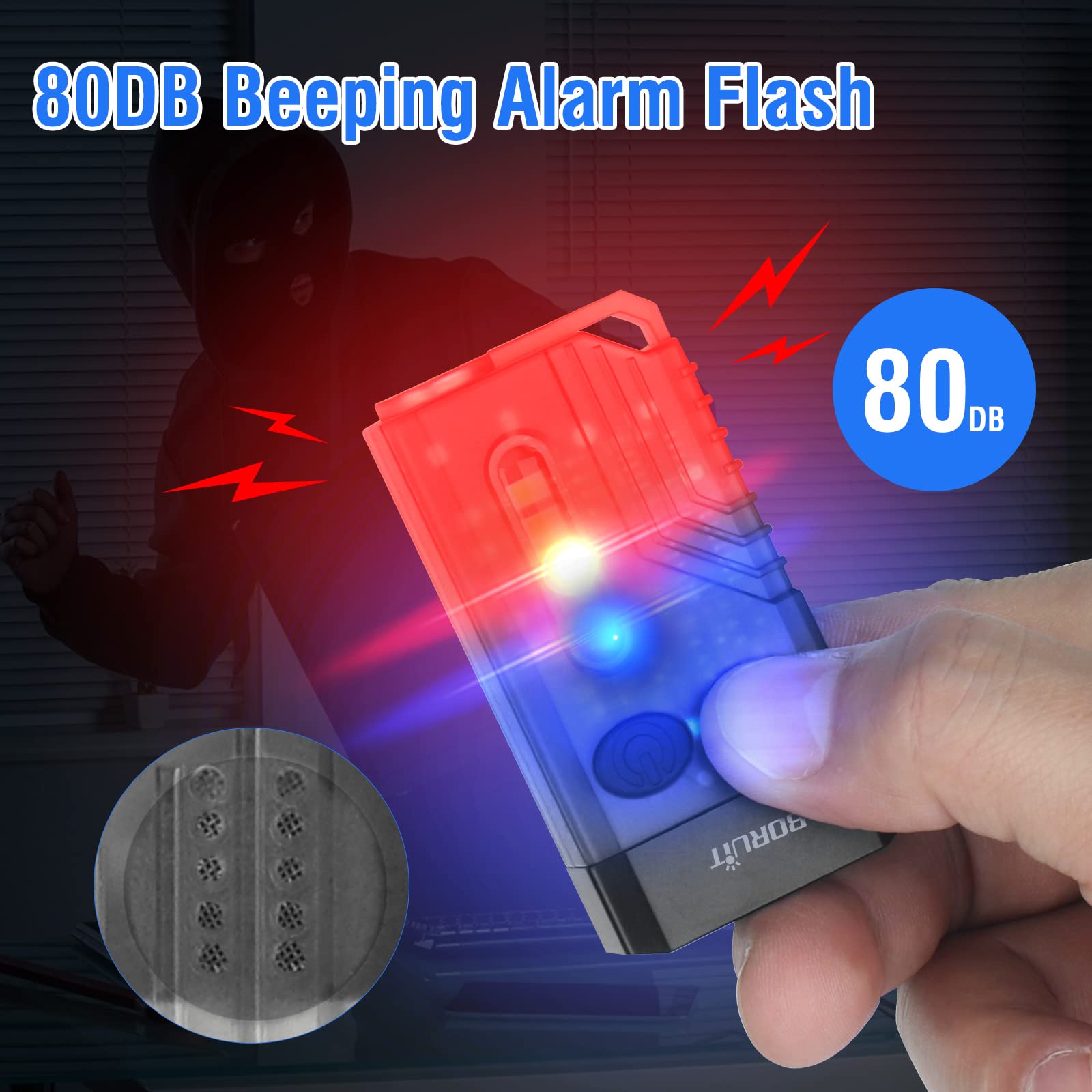 BORUIT V10 Powerful Flashlight - 1000LM, 365nm UV Light, USB C Rechargeable, Aluminum, Black, Keychain with COB Side Light