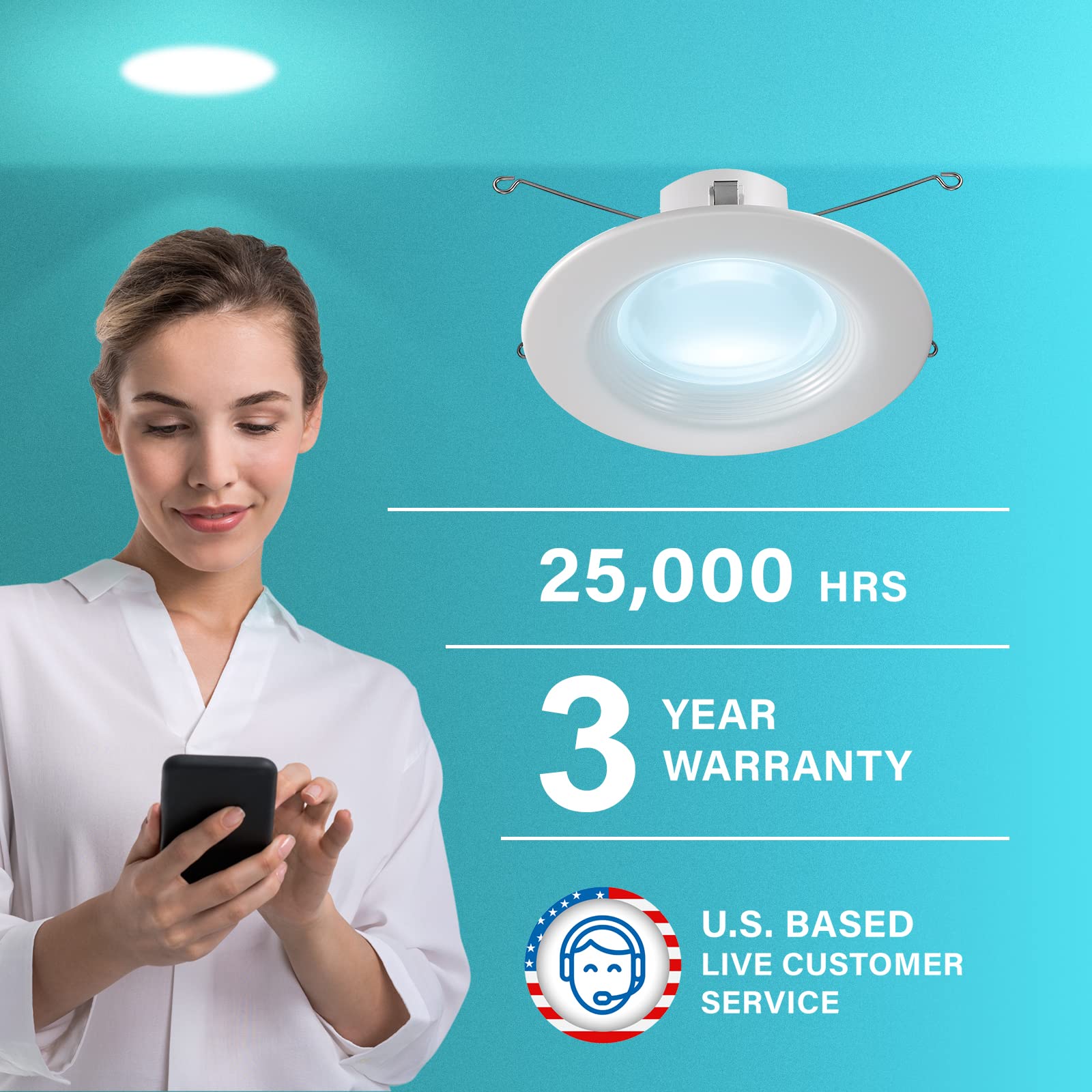 Sengled Smart Recessed Lighting, 5/6 Inch, S1 Auto Pairing With Alexa Devices, Led Lights, Smart Can Lights Retrofit Work With Alexa, Smart Led Downlight, ?Daylight 5000K, Conversion Kit, 4-Pack