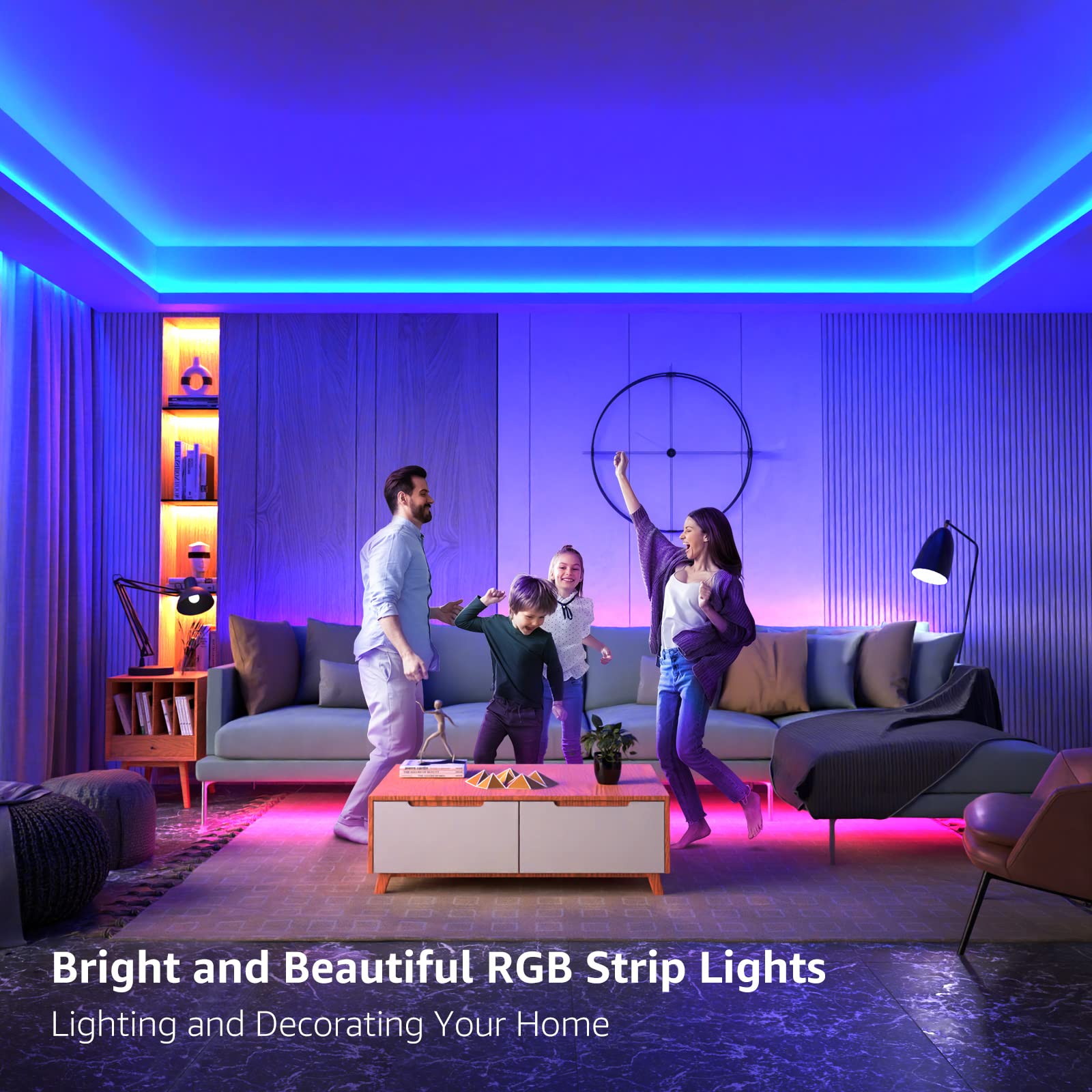 Lepro RGB LED Strip Lights, 16.4ft Flexible 5050 SMD Rope Light with Remote, Christmas Decor, 24V Power Supply