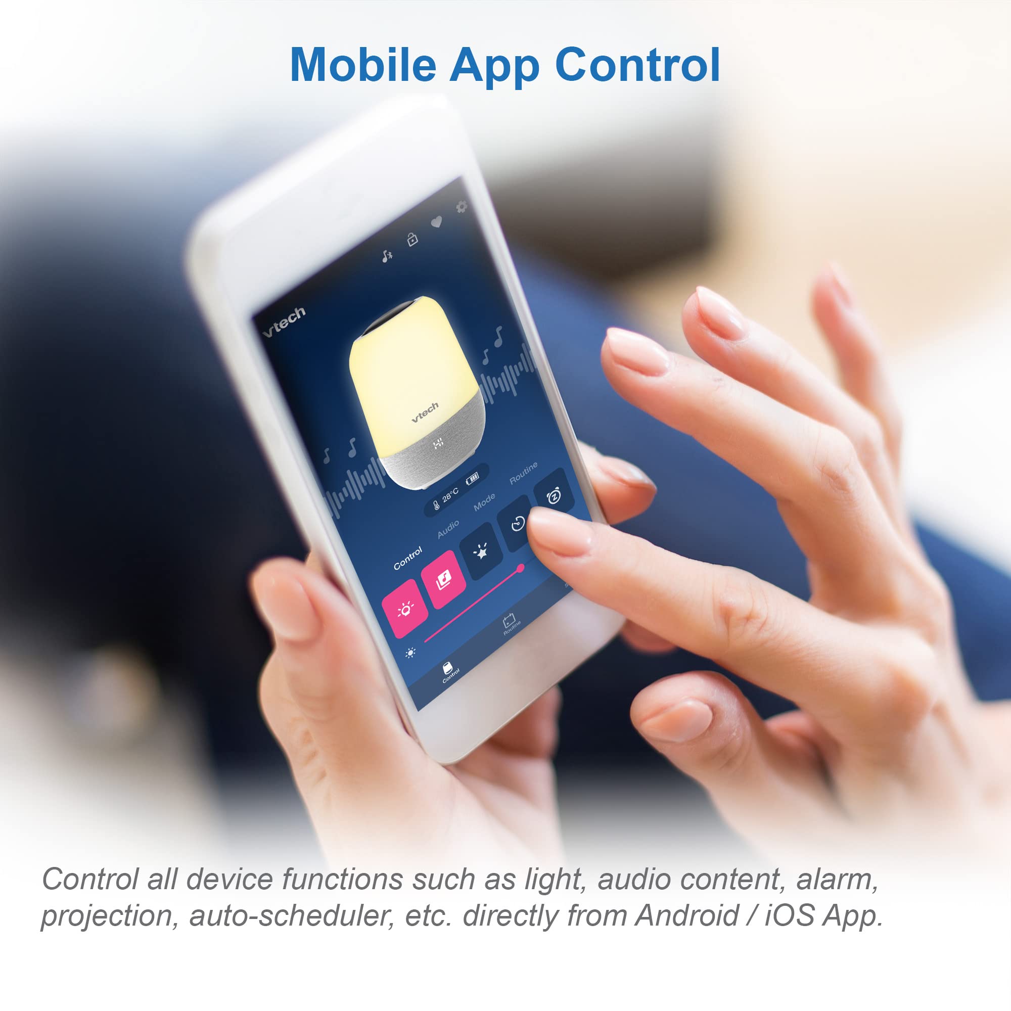 VTech BC8313 V-Hush Soothing Sleep Trainer with 200+ Stories/Songs/Sounds & Sleep Program. Portable Bluetooth HD Speaker, Multi-