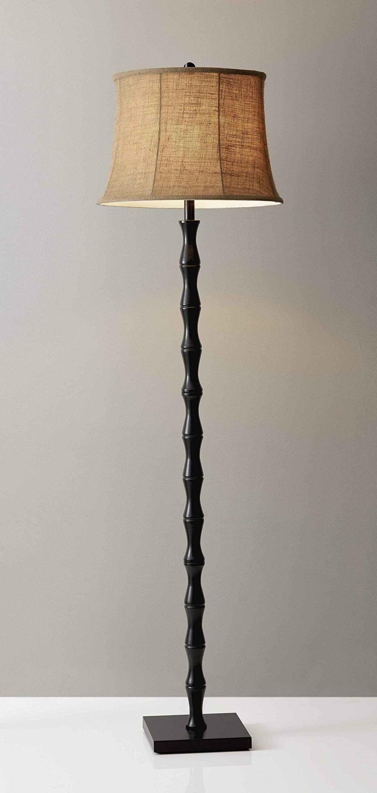 Homeroots Floor Lamp Black Metal Textured Pole