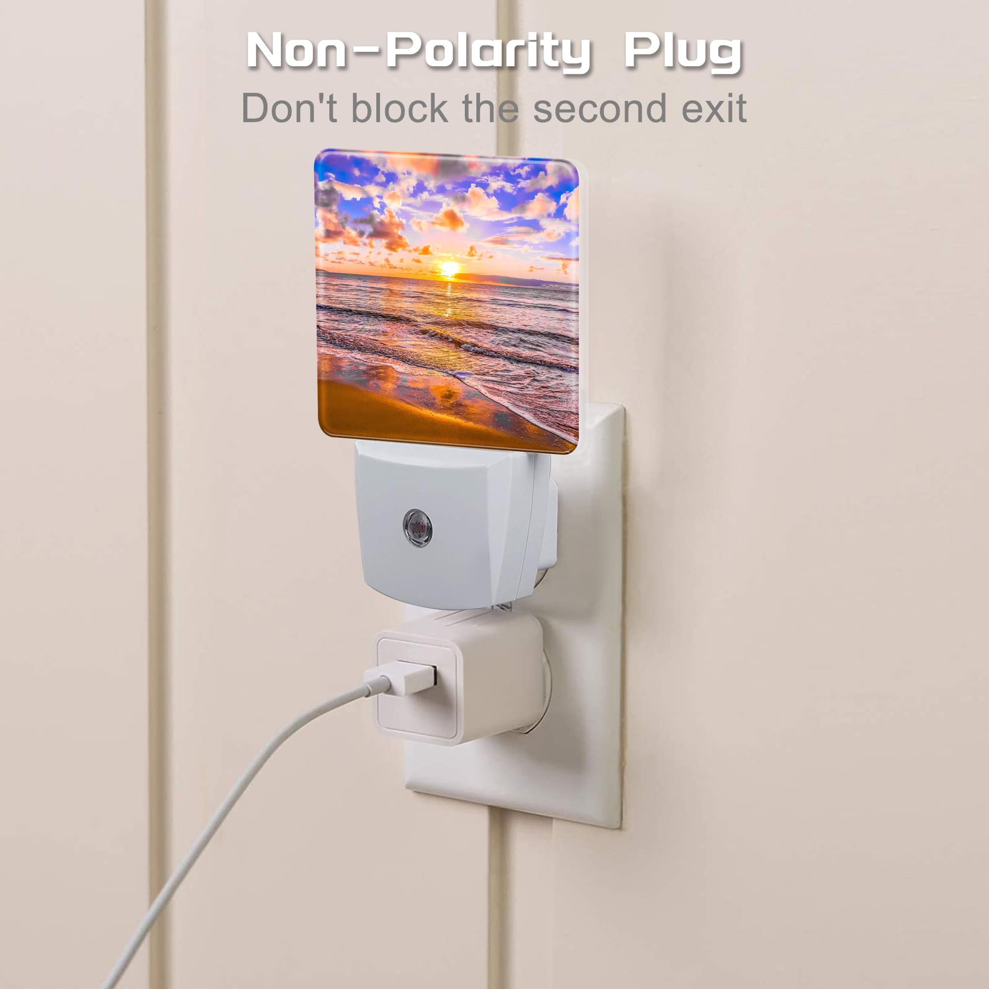 sndheke Sunset at Sea Night Light - Plug-in Nightlight with Dusk to Dawn Sensor, Energy Saving, Model SBD04, Color7