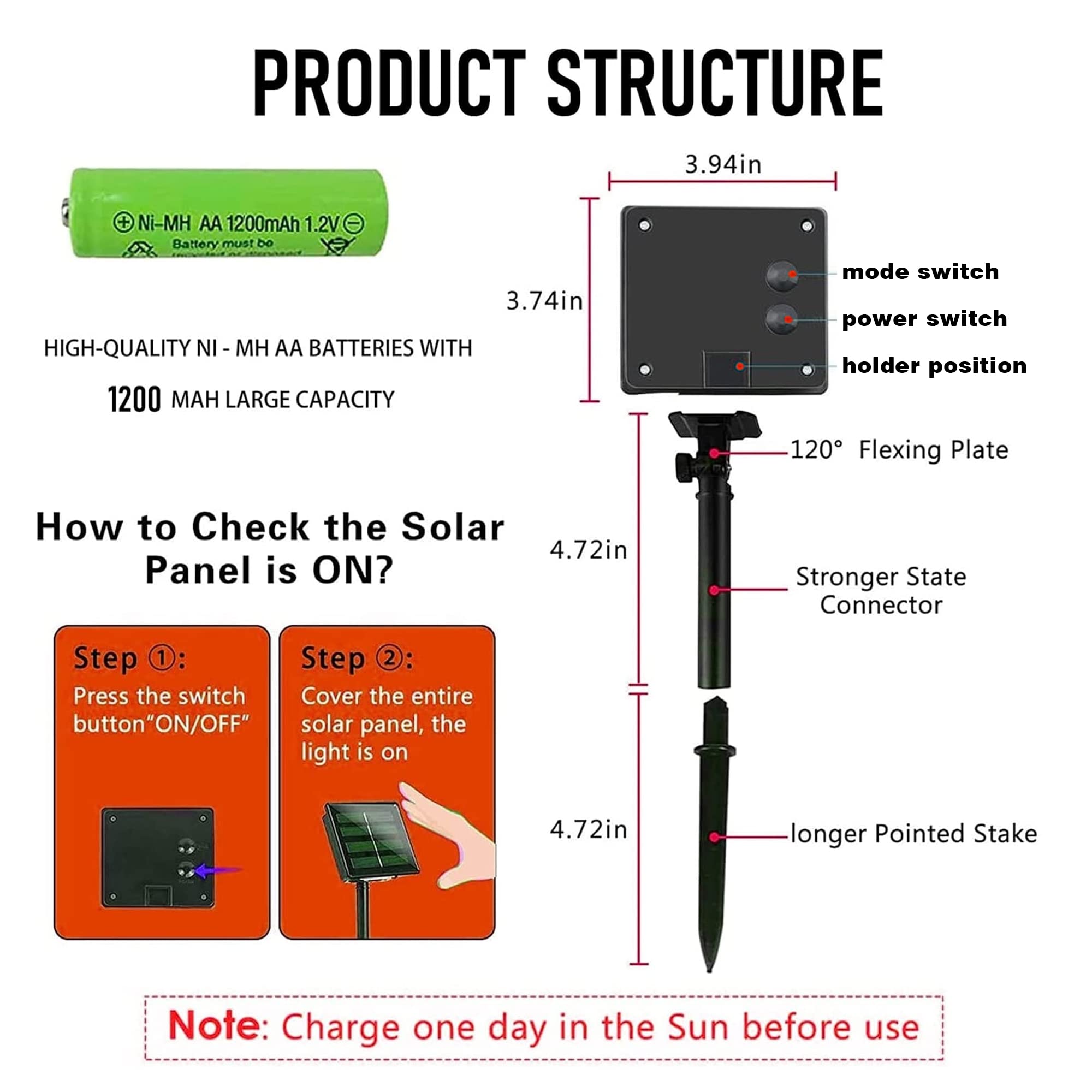 Dazzle Bright 200 Led Halloween Solar String Lights, 66 Ft, Waterproof, Purple & Orange, 8 Modes