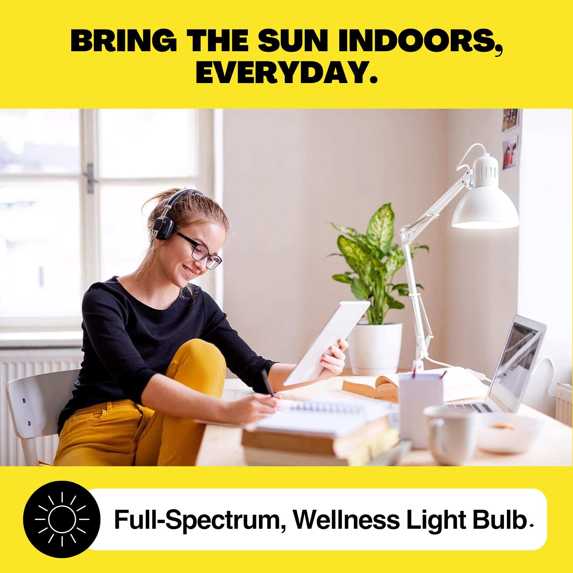 Norb Everyday Sun Light Bulb - Full Spectrum, 9W, Glass, 5000K, 2-Pack, Supports Sleep/Wake Cycles, Budget-Friendly