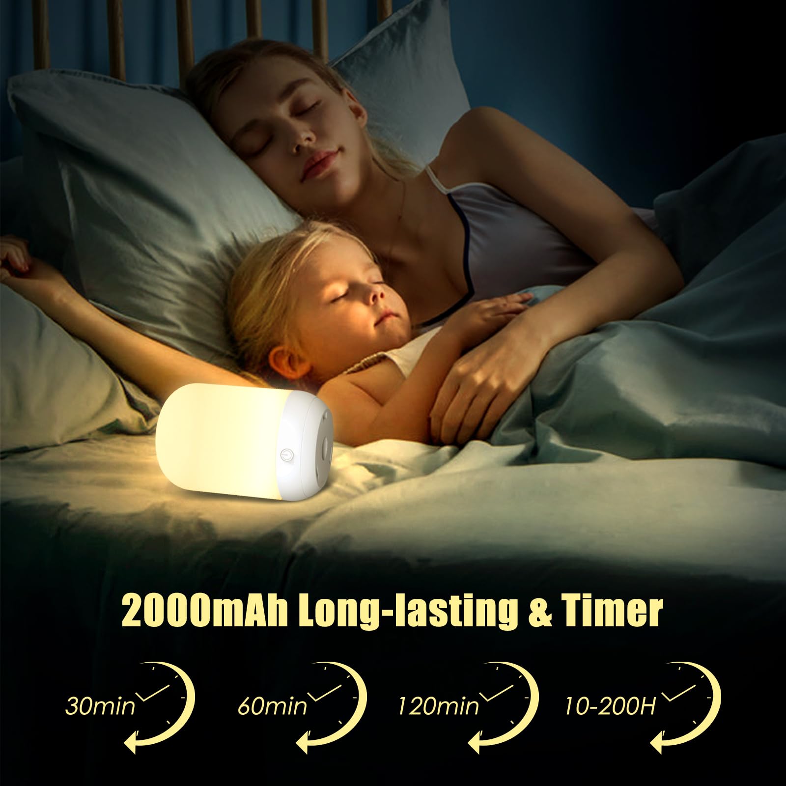 Benaep 3-in-1 Rechargeable Night Light - Dimmable, Remote Control, Set of 3, 17 Colors, ABS Material, Baby Night Light