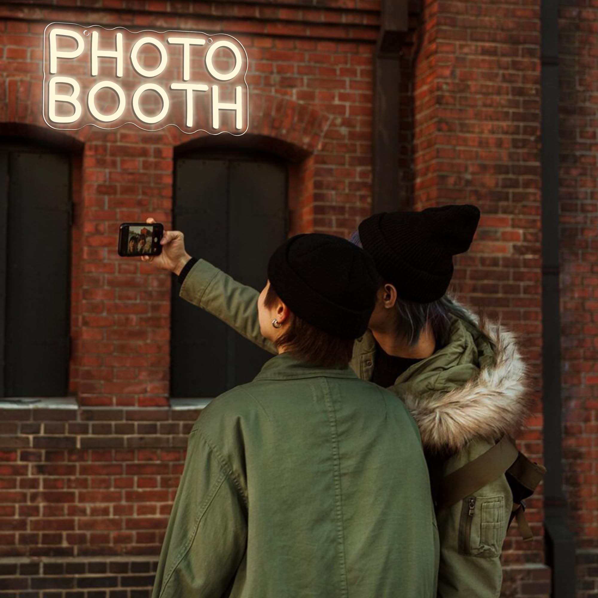 Photo Booth Neon Sign  Dimmable Photo Studio Sign Led Neon Light Led Light For Photography Bedroom Wedding Engagement Party Reception Gifts(11.8 * 5.9In)