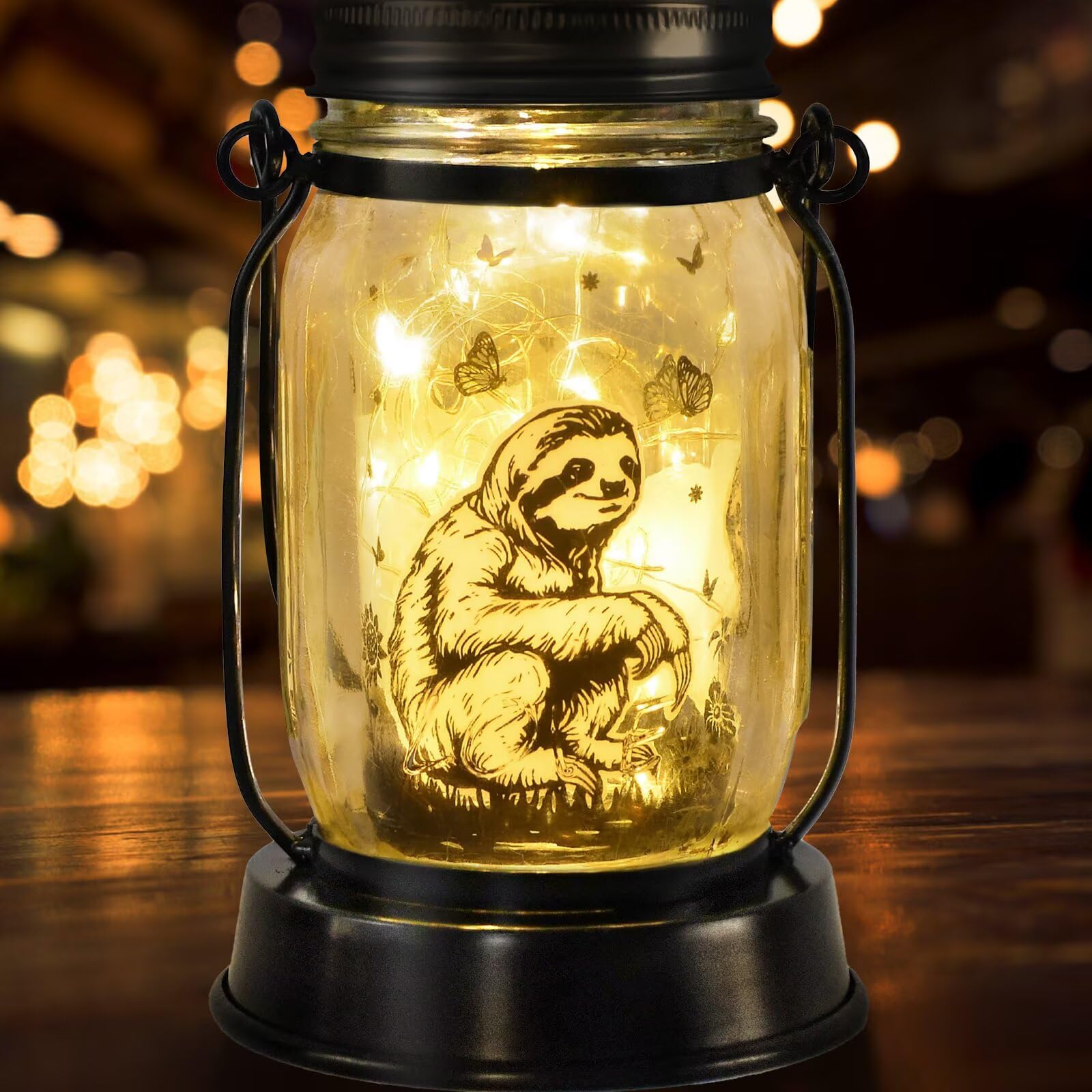 Sloth Gifts for Women/Men/Kids Sloth Animal Lovers Solar Lantern Mom Birthday, Mothers Day, Christmas Animal Gifts, Solar Garden