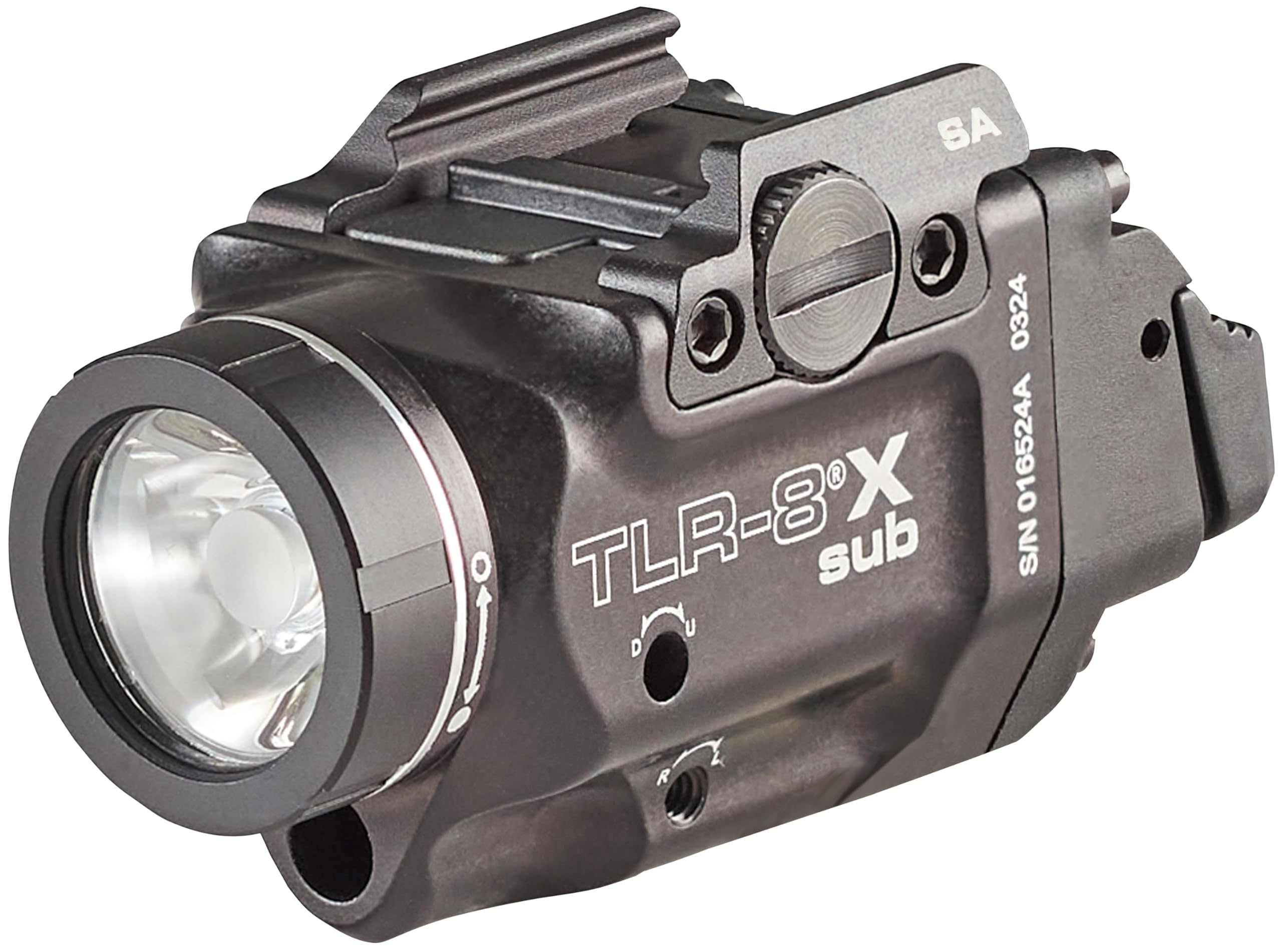 Streamlight 69419 TLR-8 X sub 500-Lumen Rail-Mounted Tactical Weapon Light with Integrated Red Aiming Laser Exclusively for Spri