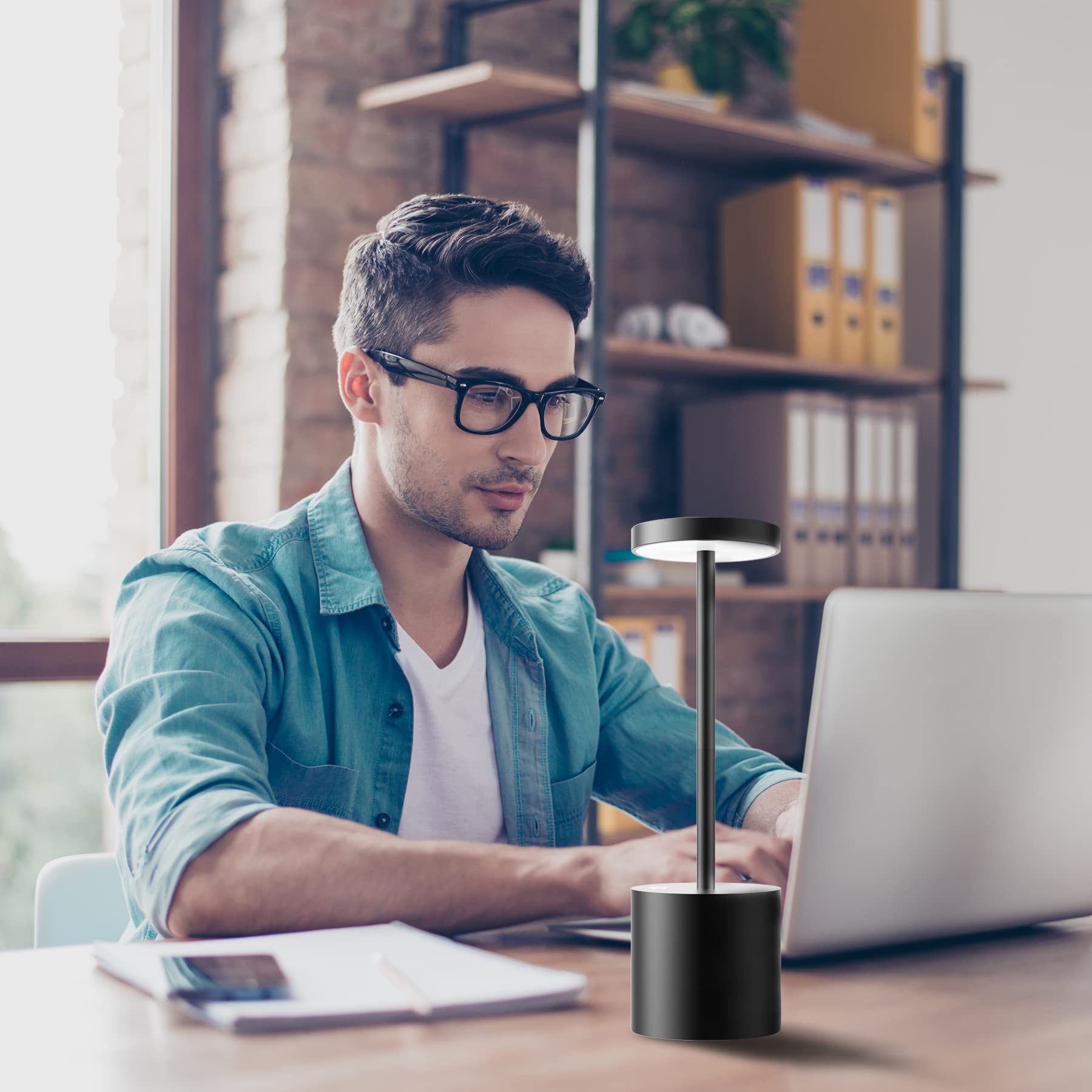 Tbbga Led Cordless Table Lamps Set Of 2, Rechargeable 5000Mah, Dimmable, Black