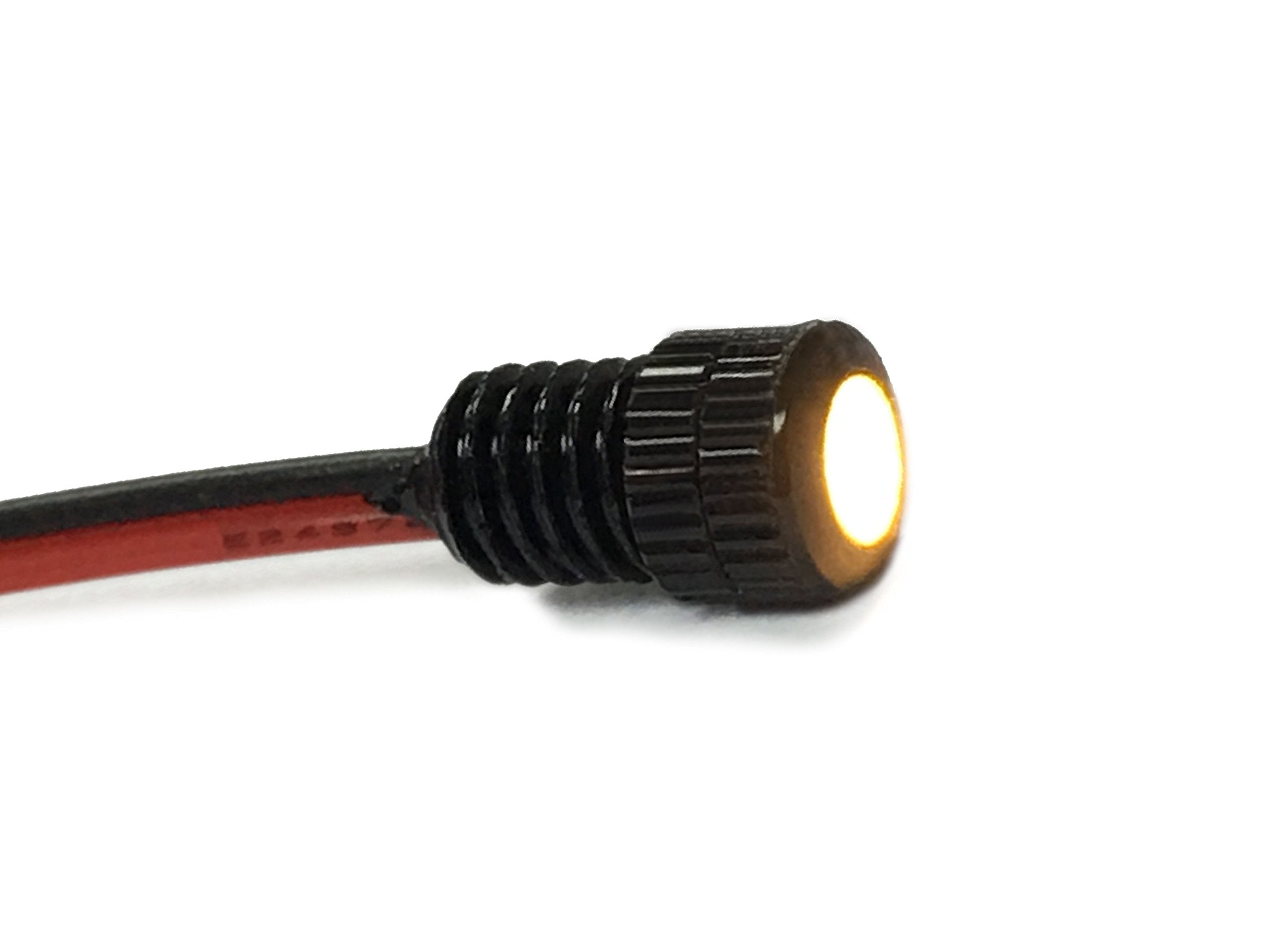 Oznium Brightest Light Bolt 12V LED Flush Mount - 6mm Aluminum Housing, Warm White, for Cars and Motorcycles