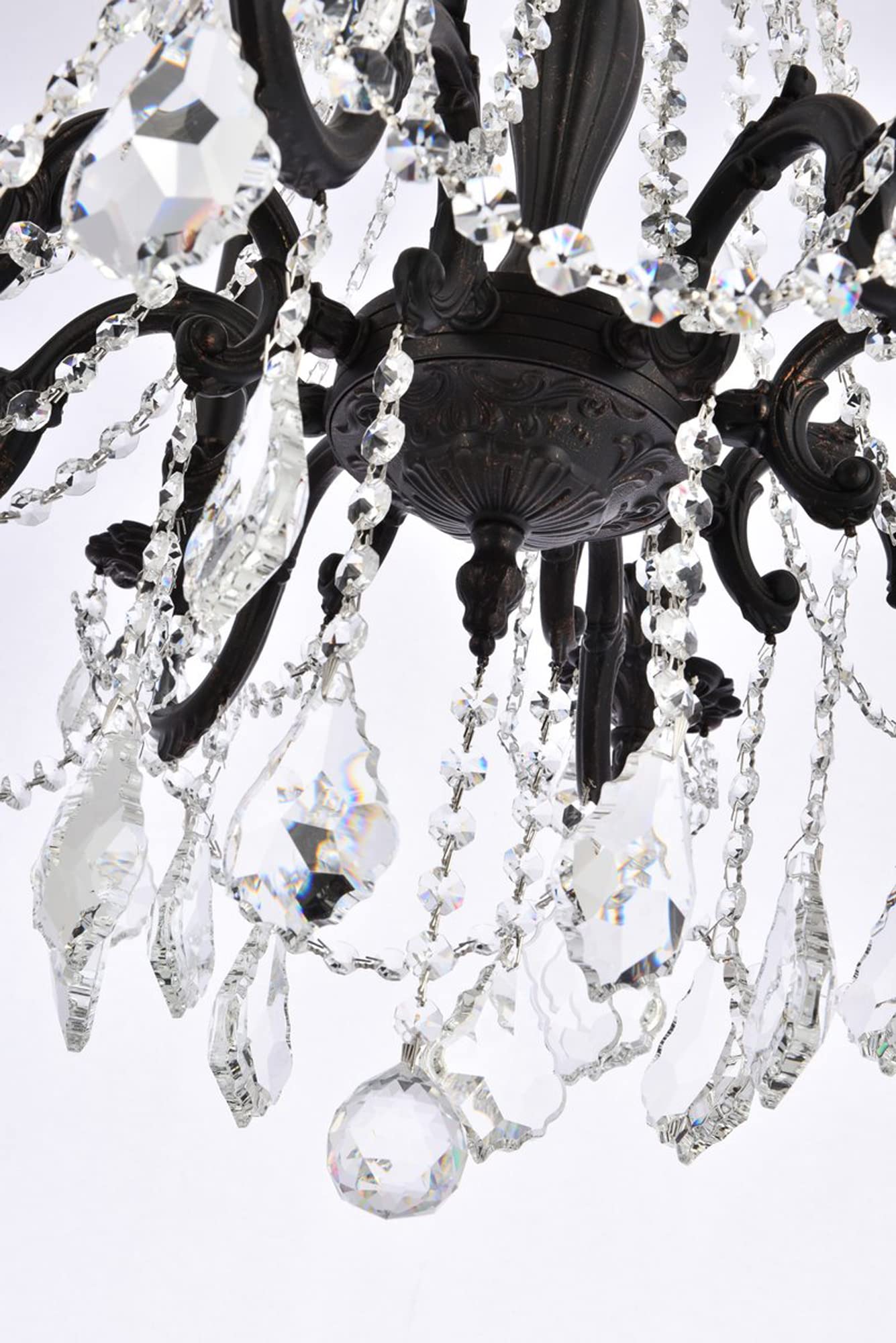 Elegant Lighting Royal Cut Crystal Chandelier, 24in x 30in, Bronze, Metal, Model 9208D24DB-GT/RC