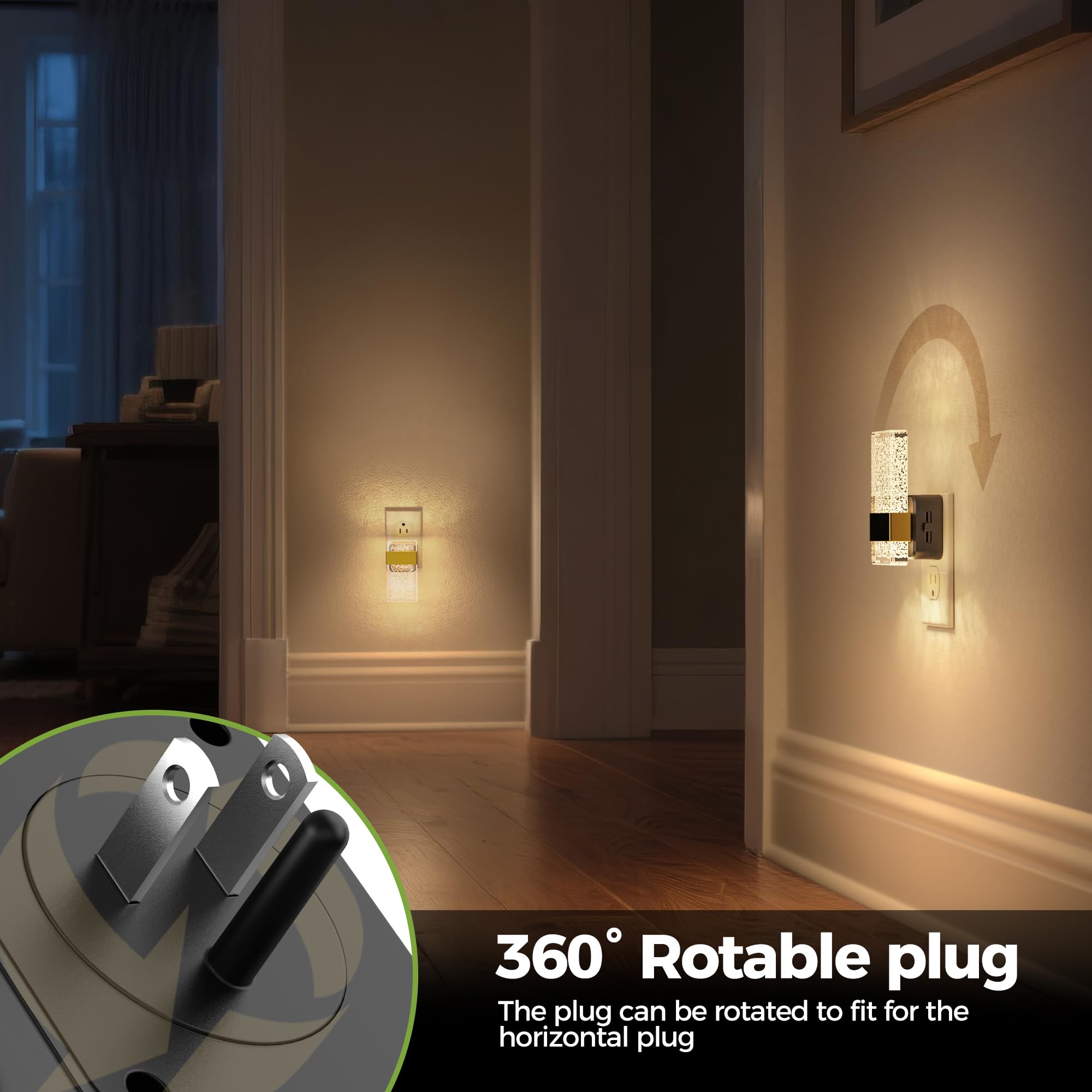 Doresshop Led Night Lights Plug Into Wall  0-100Lm Dimmable Nightlight  Bubble Decorative Night Light With Dusk-To-Dawn Sensor  Wall Sconce-Style Design Nightlights For Bathroom  Hallway Stairway Gift