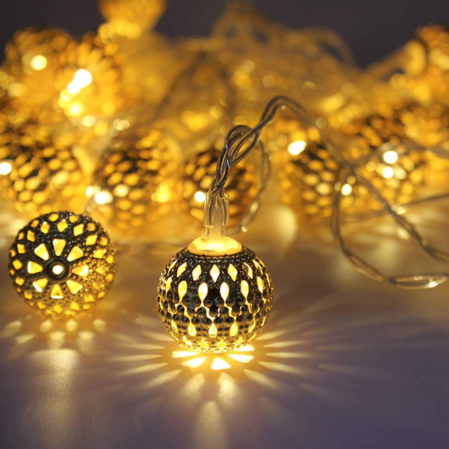 PESCA Moraccan Ball String Lights for Indoor Outdoor Decoration Diwali Light for Party Birthday Diwali Christmas Navratri Valent