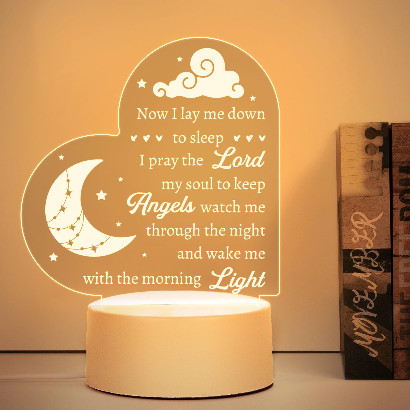 Baptism Gifts For Girl Boy  Nursery Decor Night Light Gifts For Bedtime Prayer  Baby Christening Gifts For Boys Girls  Dedication Gifts Baptismal Gifts Birthday Gifts For Kids  Baptism Decorations