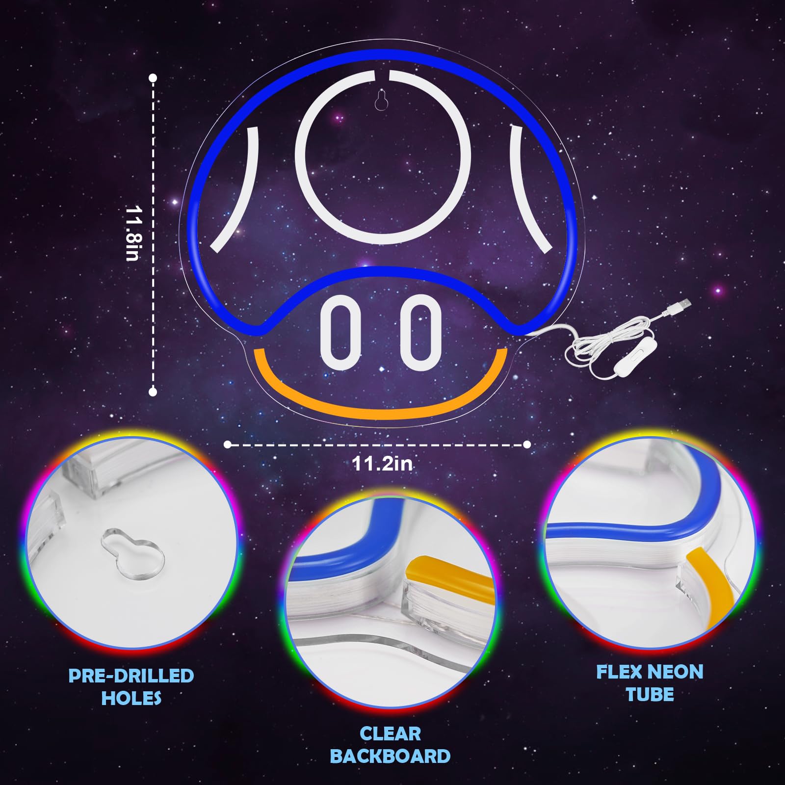 Kavaas Gaming Neon Sign, Game On Neon Sign For Game Room Decor - Led Game Neon Sign For Teen Boy Room Decor, Gamer Wall Decor - Best Gamer Gifts For Boys, Kids (Blue)