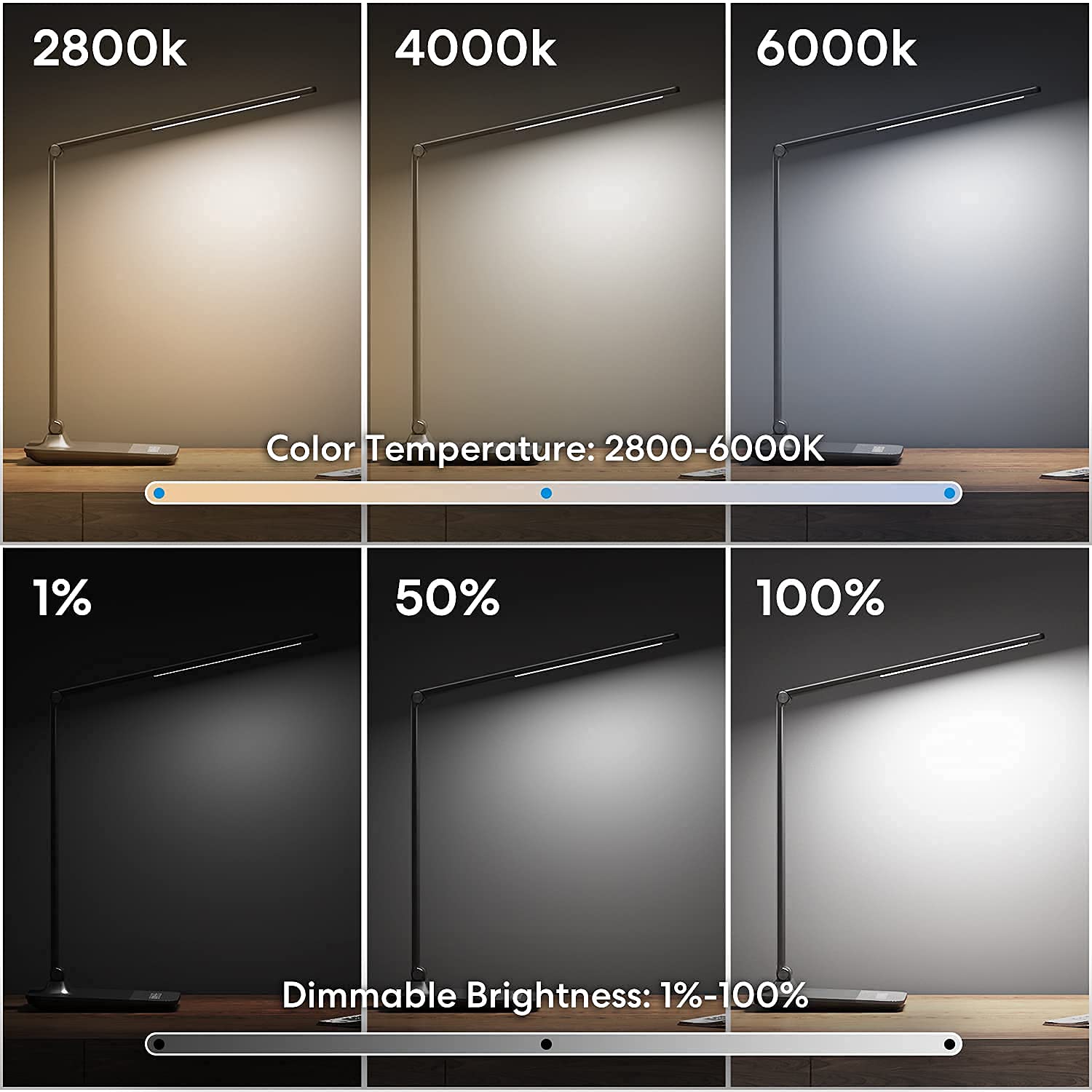 meross Smart LED Desk Light, Metal LED Desk Lamp Works with HomeKit, Alexa and Google Home, WiFi Eye-Caring Smart LED Desk Lamp