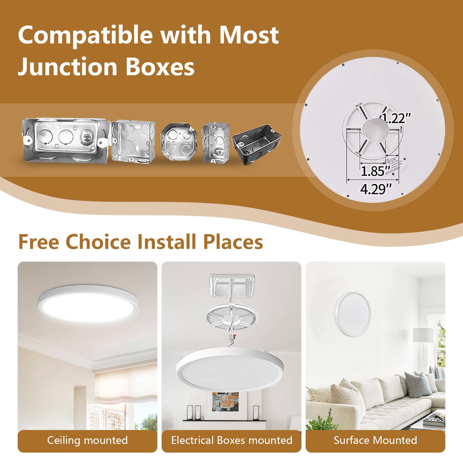 6Pk 12 Inch Led Flush Mount Ceiling Light, 24W, 2520Lm, 3000K/4000K/6000K Cct Selectable, 0.9Inch Super Slim Led Ceiling Light Fixture, Low Profile Round Flat Panel Light For Bedroom,Kitchen,Hallway