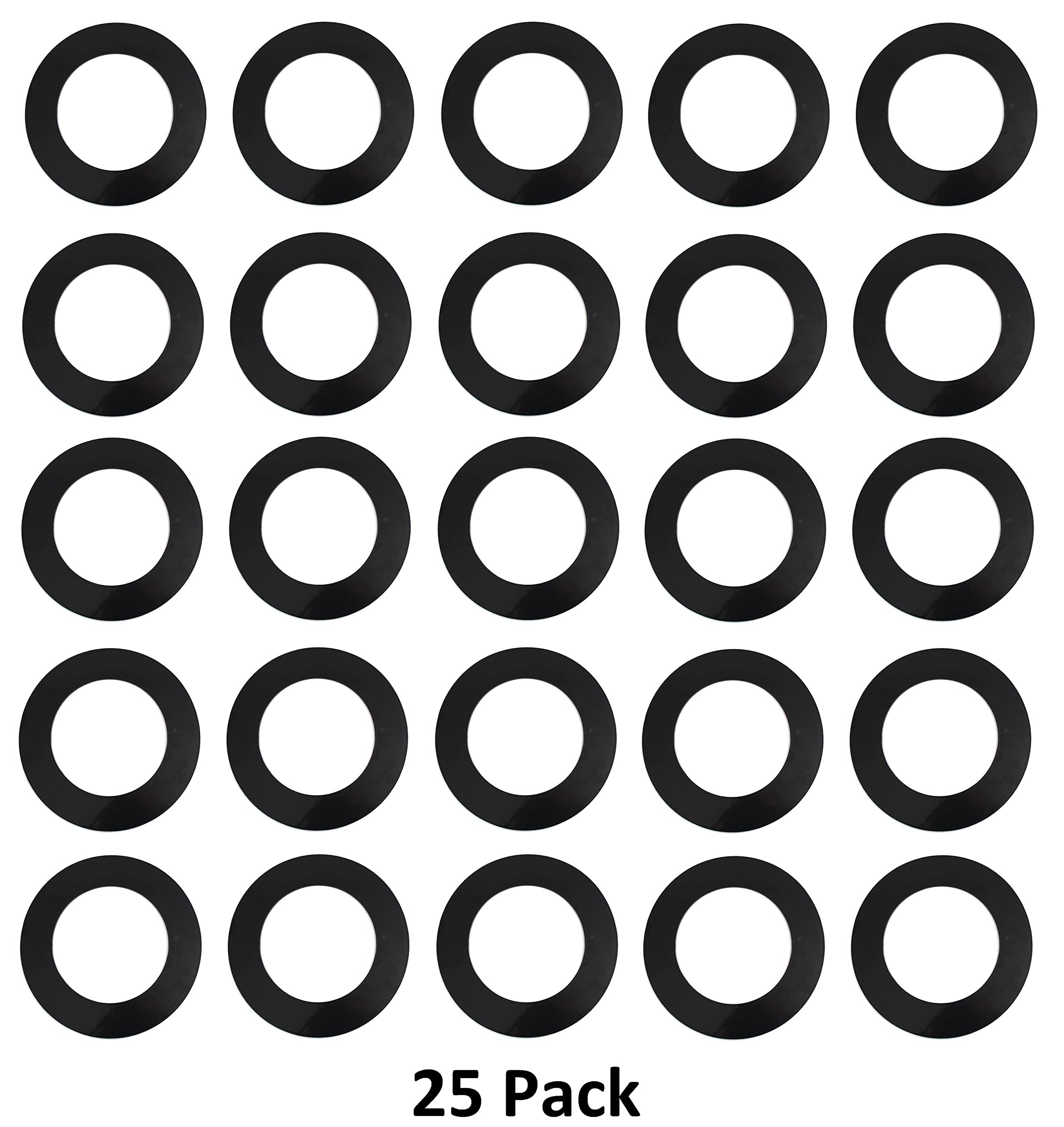JSP Manufacturing Trim Rings for 10in Recessed Lights, 25 Pack, Plastic, Black