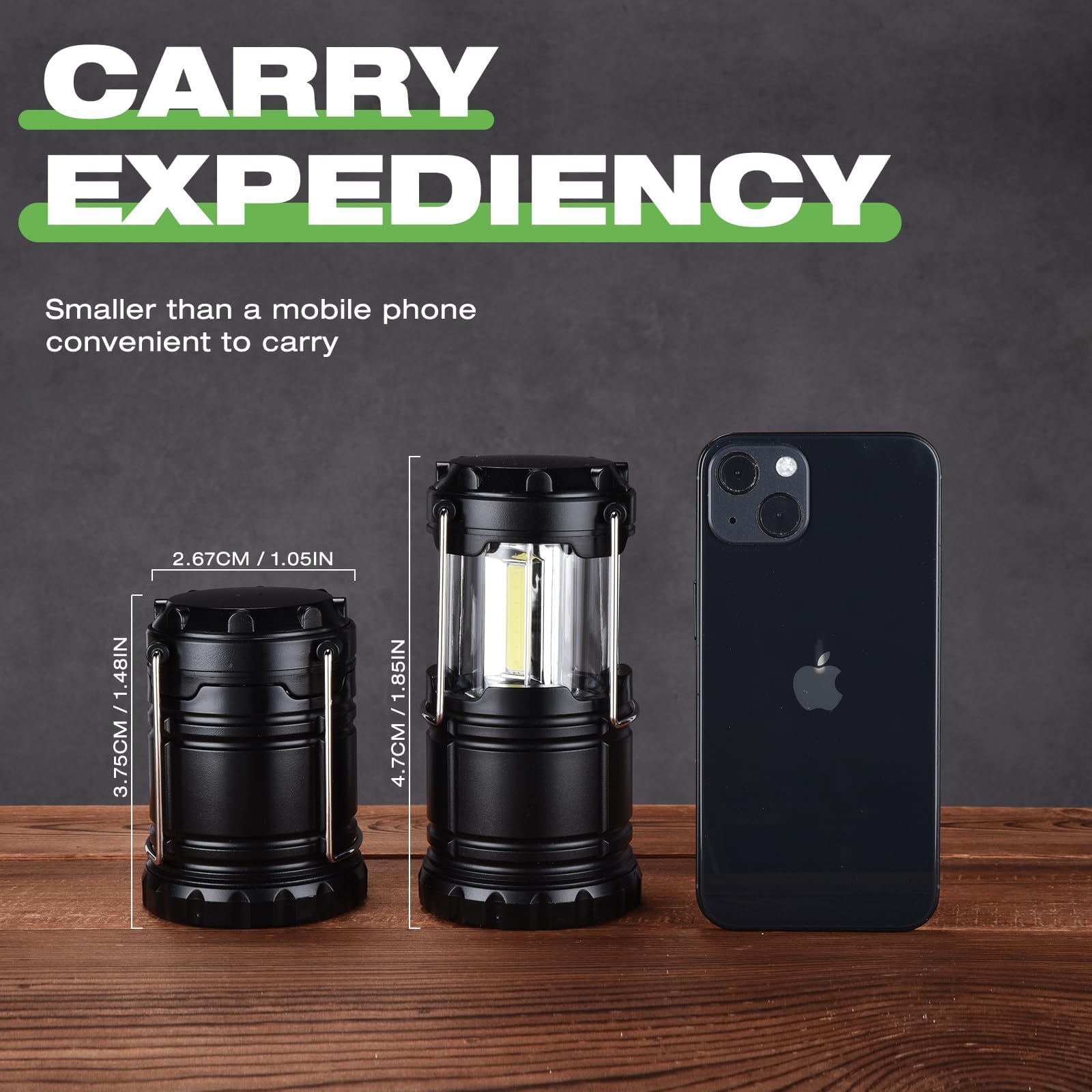 KPKJOO Lantern Collapsible Camping Light, LED, Battery Operated, Super Bright, Black, Model 5800