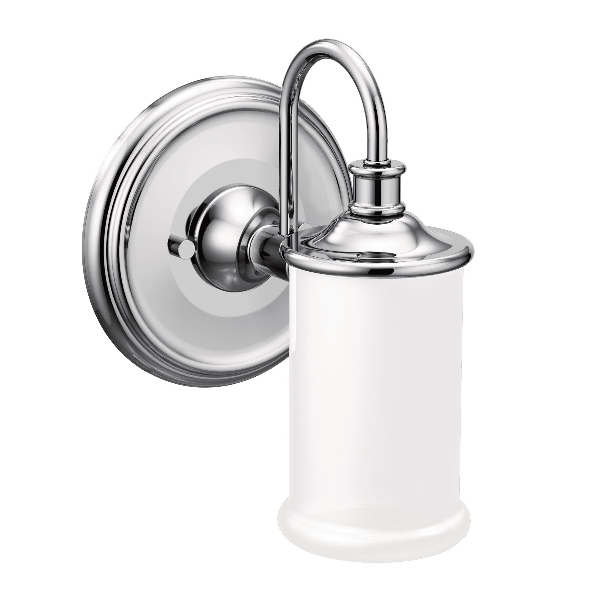 Moen YB6461CH Belfield 1-Light Dual-Mount Bath Bathroom Vanity Fixture with Frosted Glass, Chrome