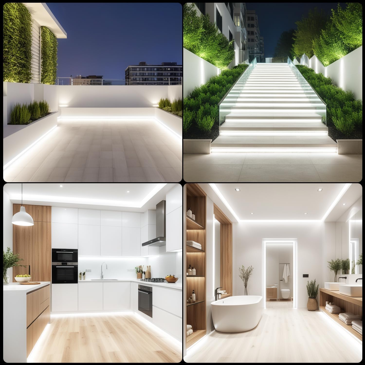 iNextStation Neon LED Strip Light 16.4ft 12V Waterproof Silicone Rope Light, White, Model LEDUNIDW283501